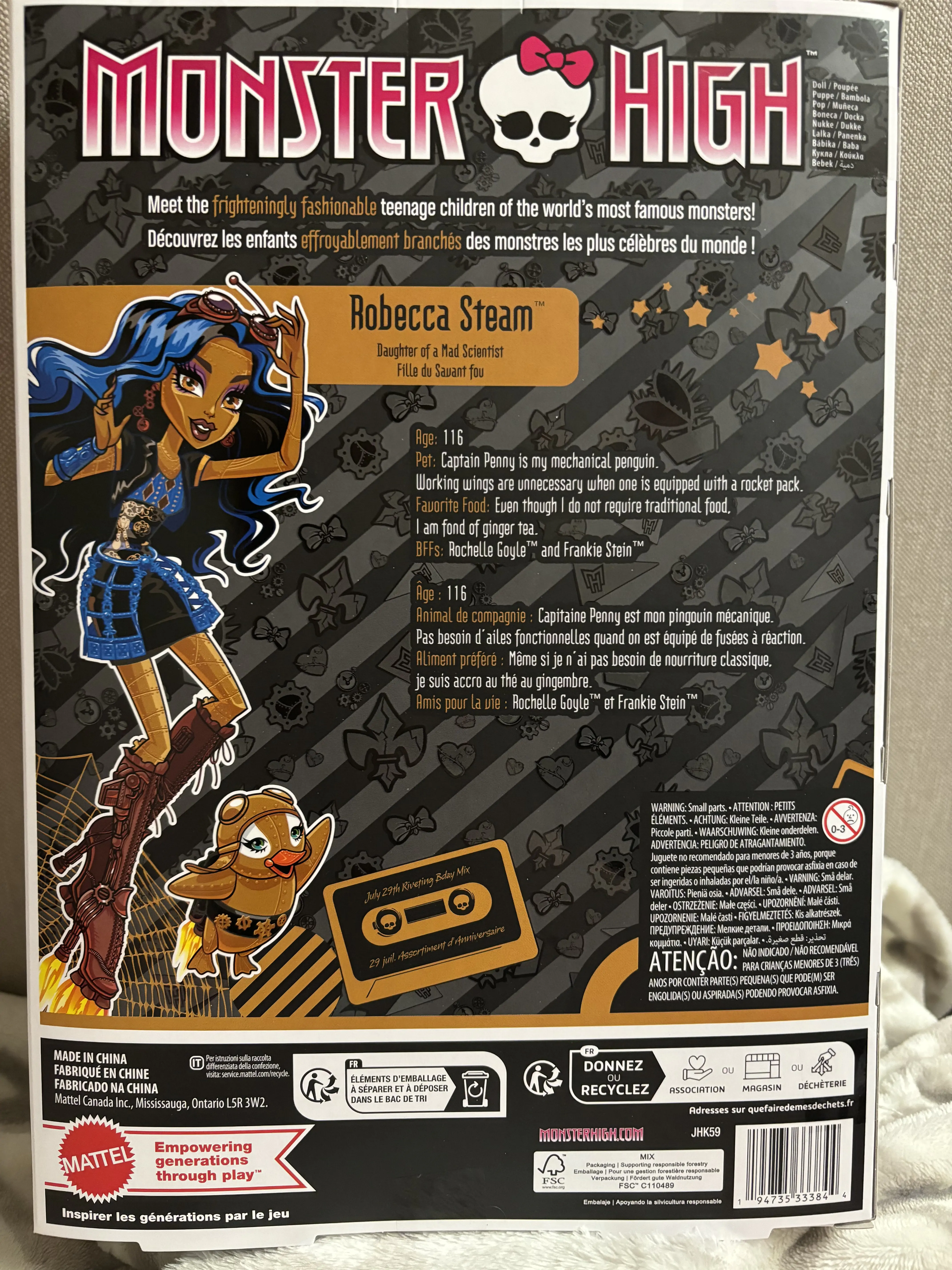 Păpușă de colecție Monster High Robecca Steam poza produsului