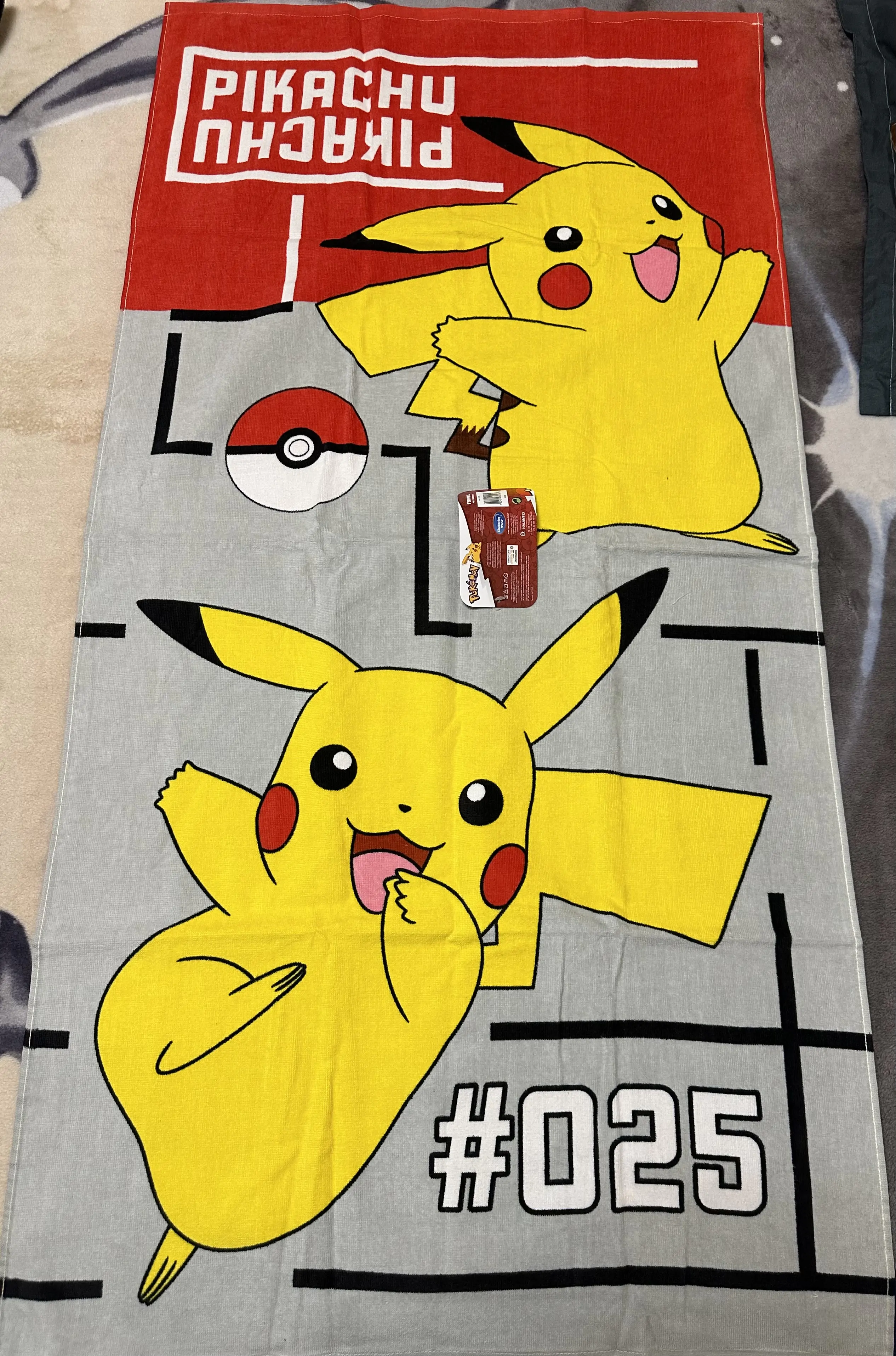 Pokemon Pikachu prosop de plajă din bumbac poza produsului