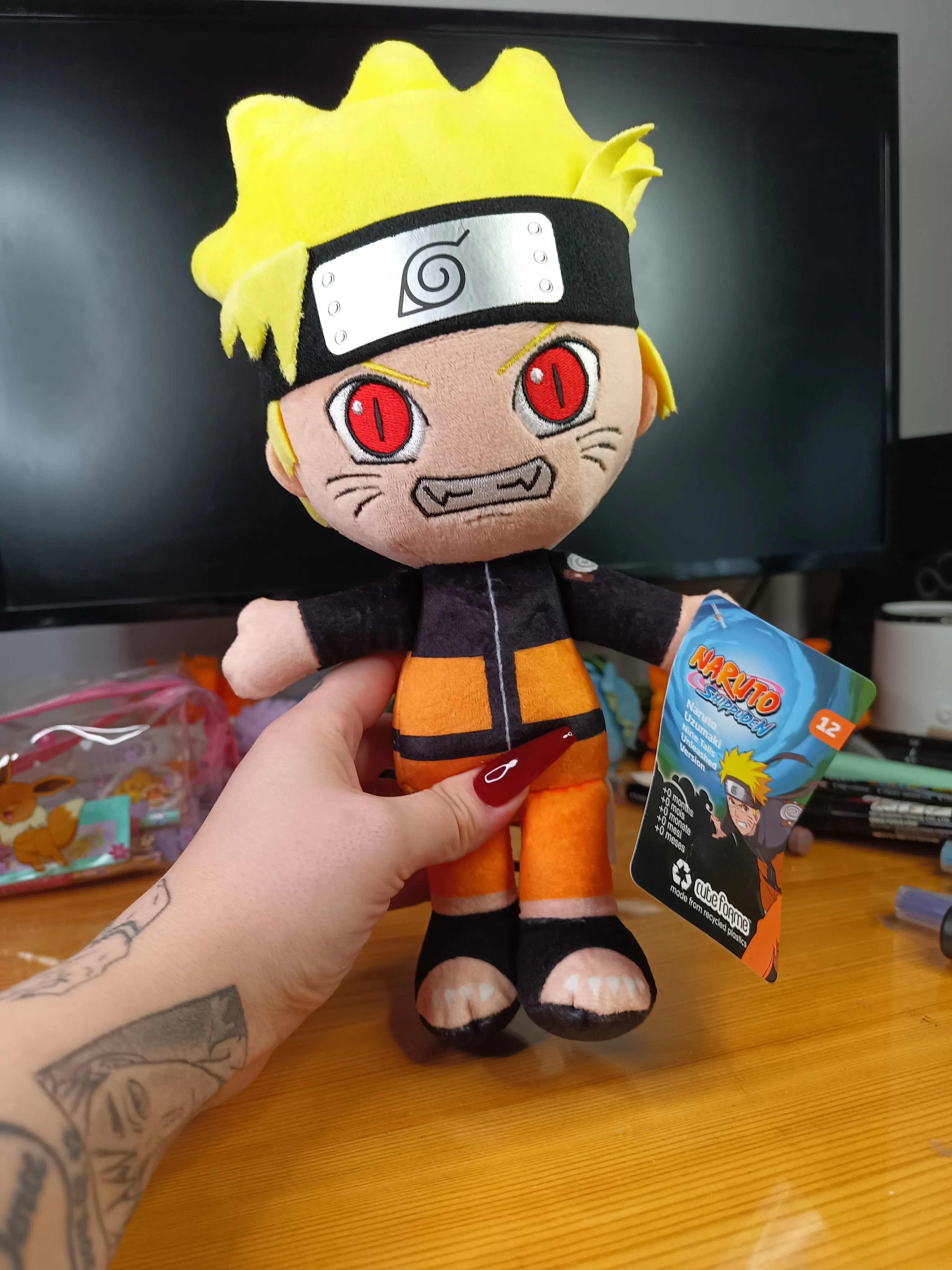 Figurină de pluș Naruto Shippuden Cuteforme Naruto Uzumaki Nine Tails Unleashed Version 29 cm poza produsului