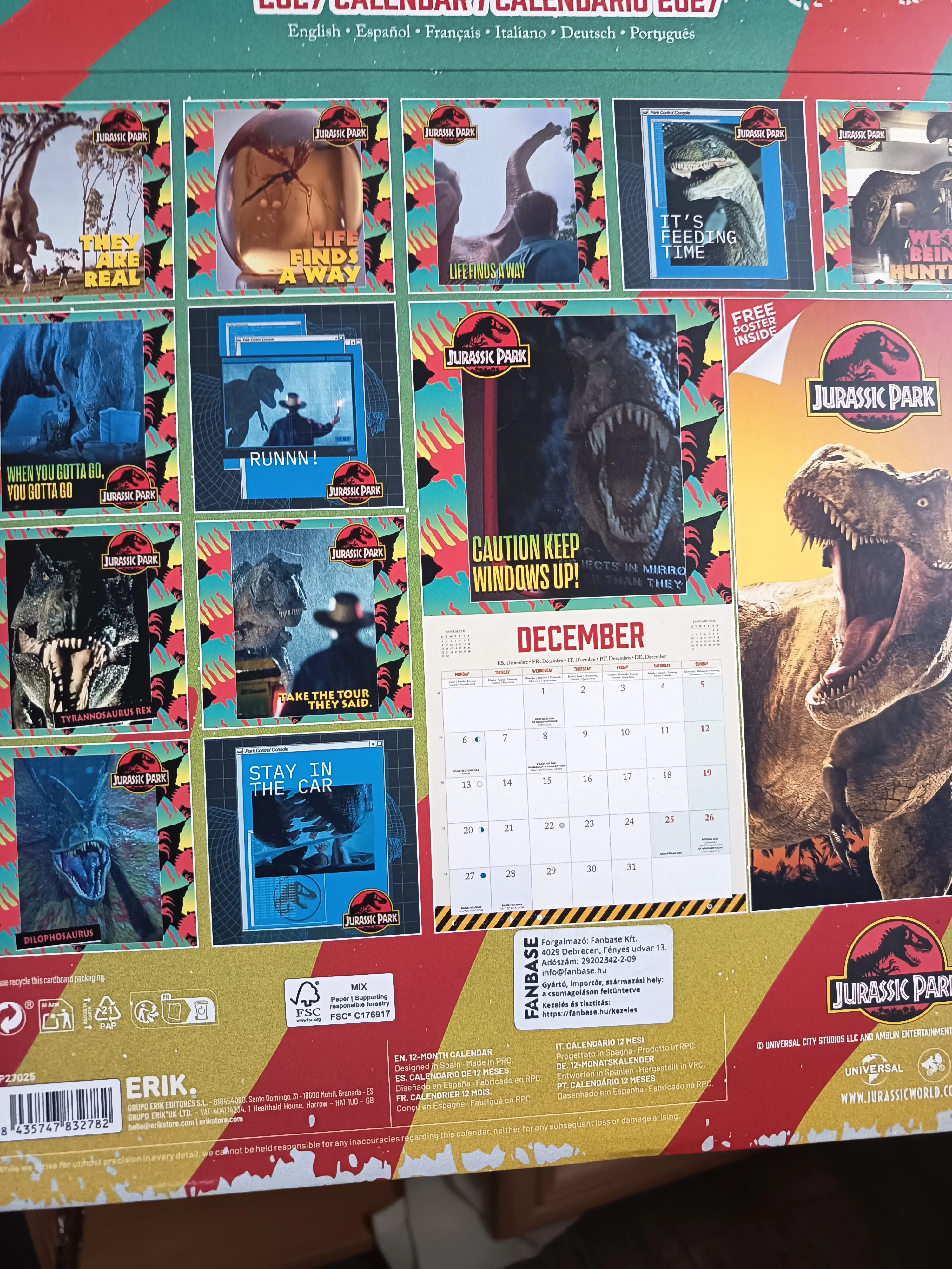 Jurassic Park 2027 calendar de perete 30 x 30 cm poza produsului