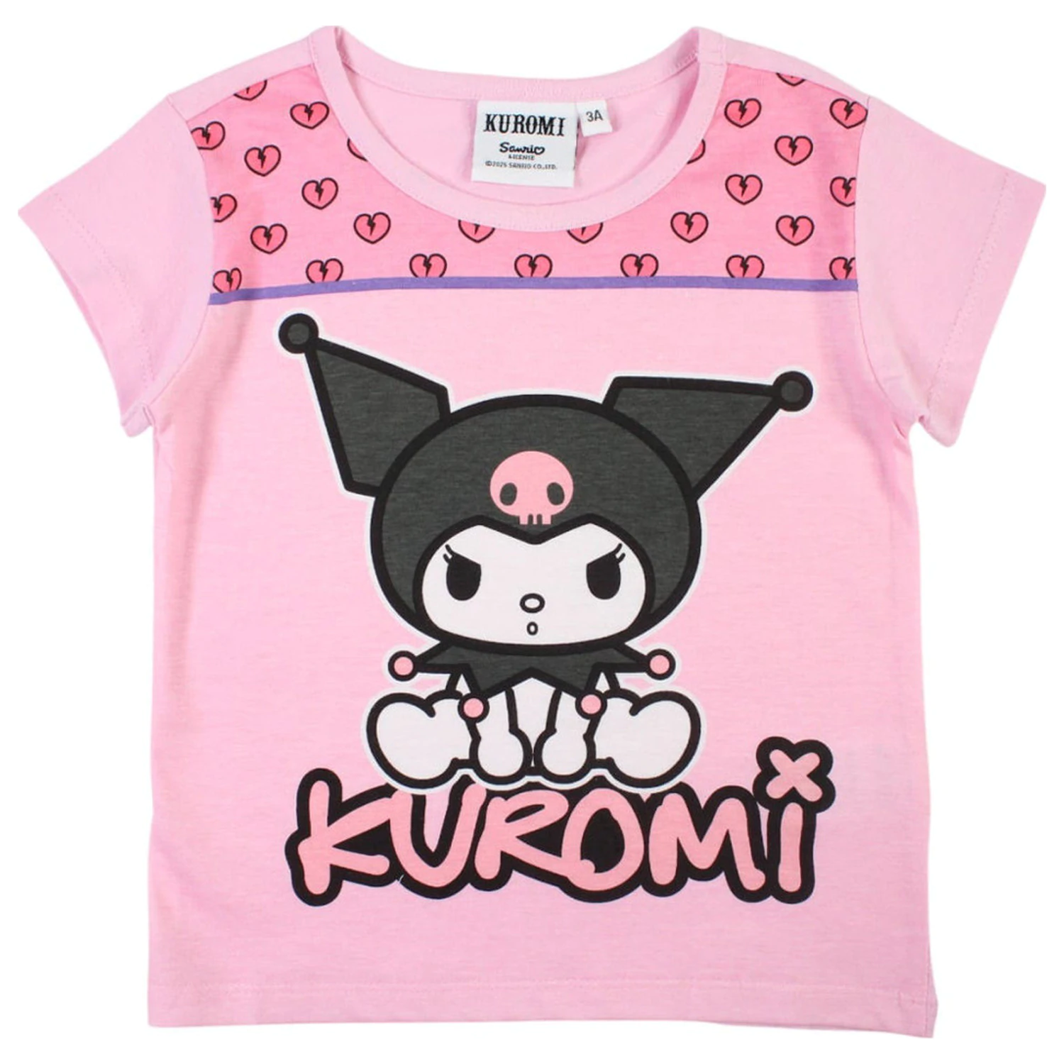 Hello Kitty Kuromi Light Pink Kids T-Shirt Top cu mânecă scurtă poza produsului