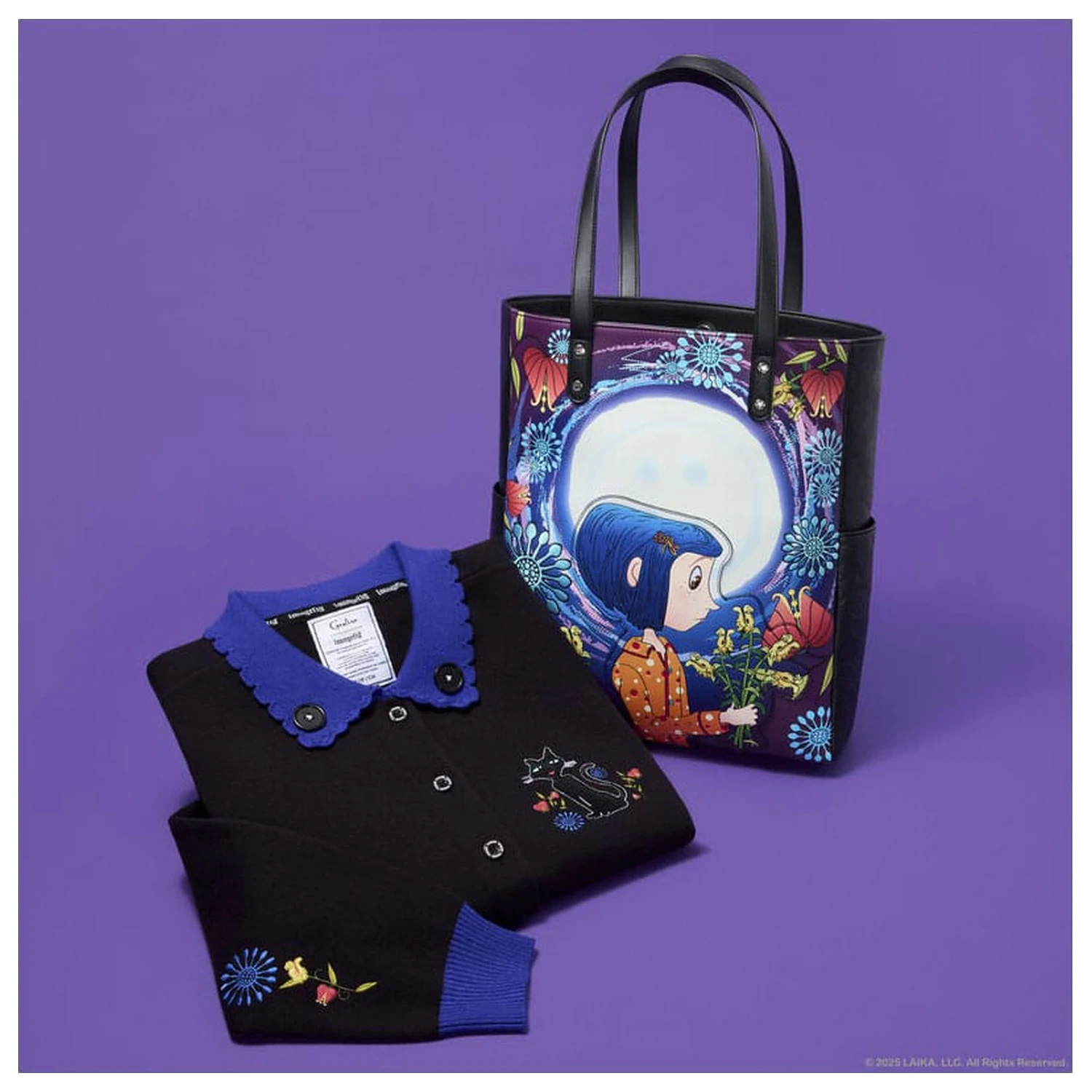 Pixar Coraline by Loungefly Cardigan Unisex cu Guler Cat Dragonfly poza produsului