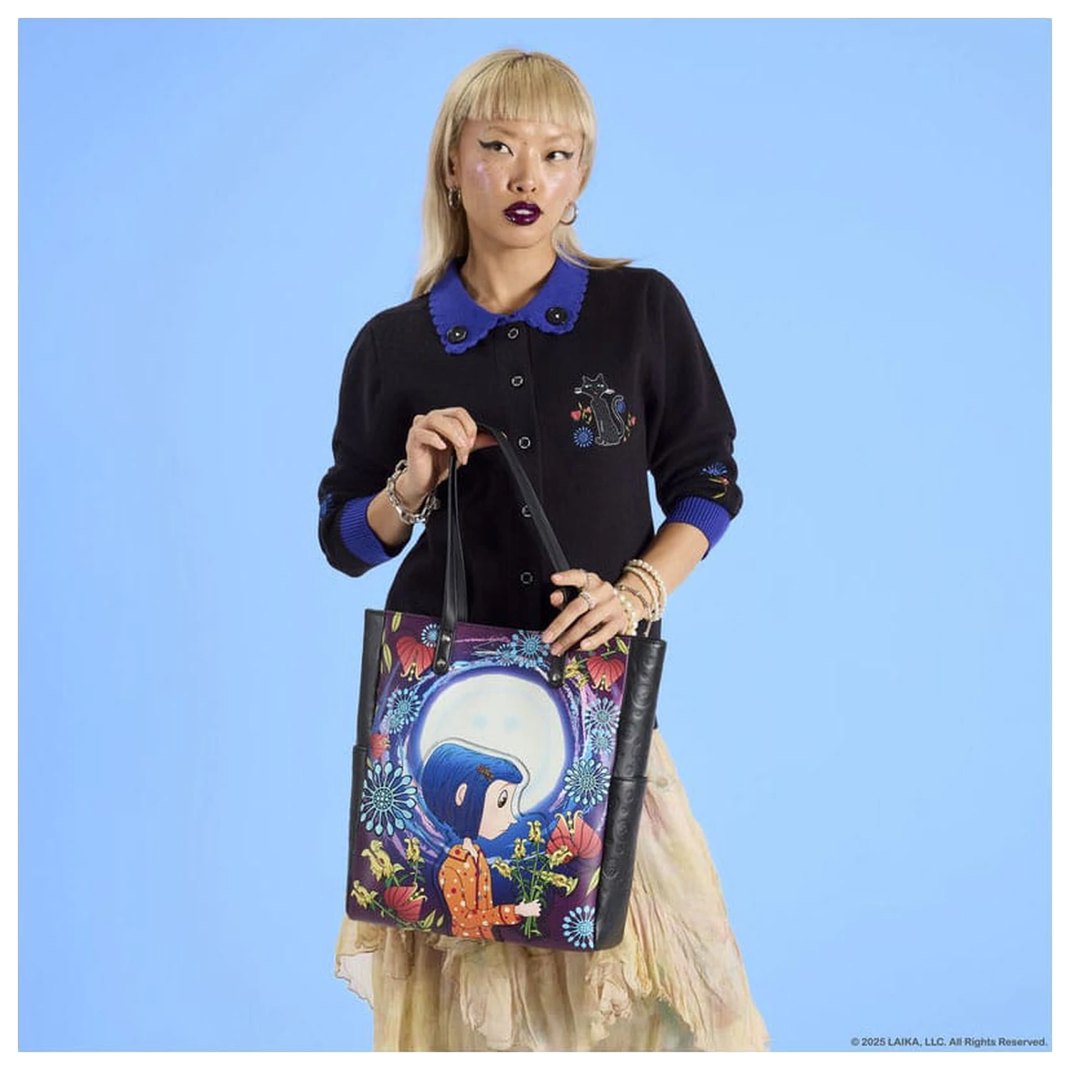 Pixar Coraline by Loungefly Cardigan Unisex cu Guler Cat Dragonfly poza produsului