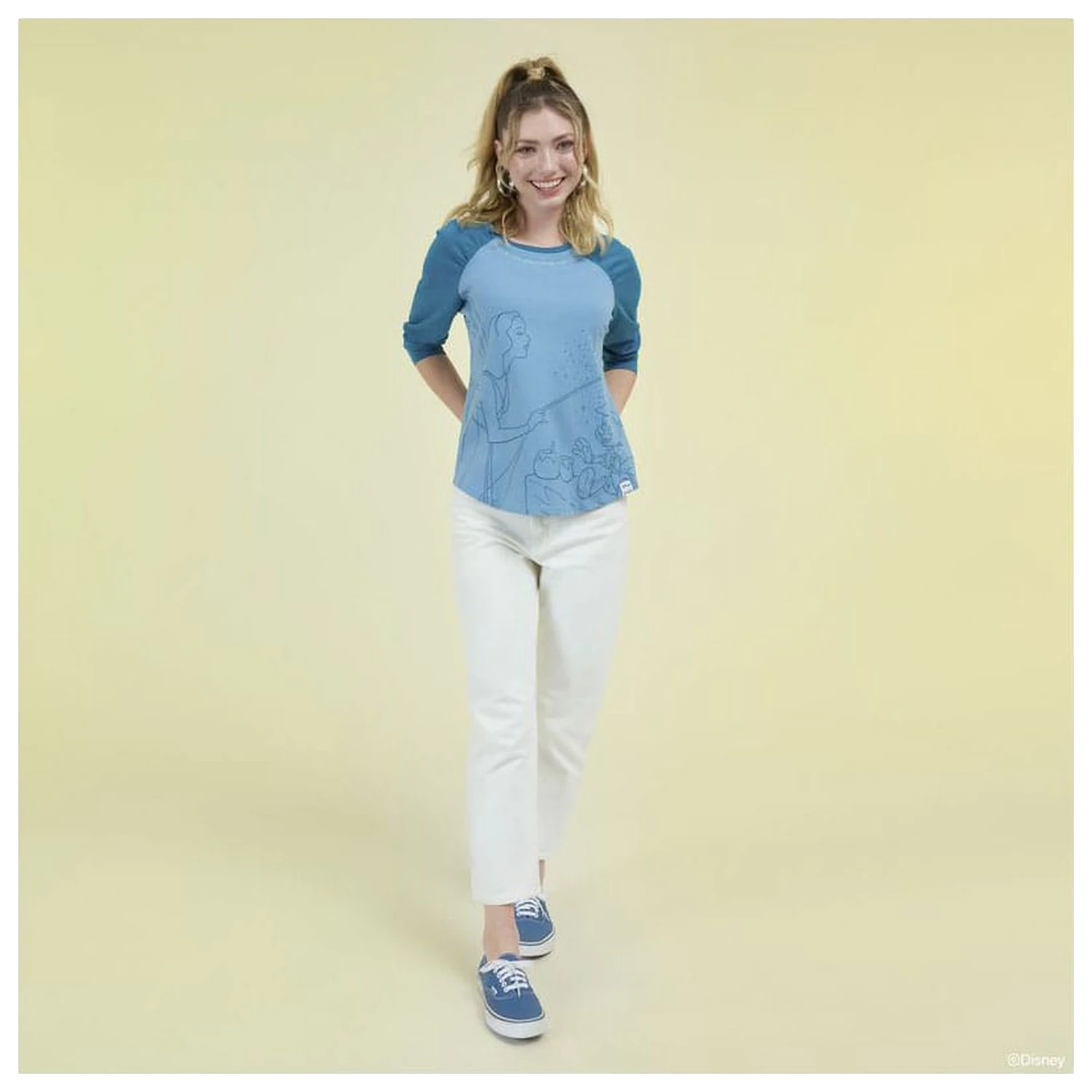 Pinocchio by Loungefly Tee Tricou Unisex Blue Fairy Shirred Raglan poza produsului