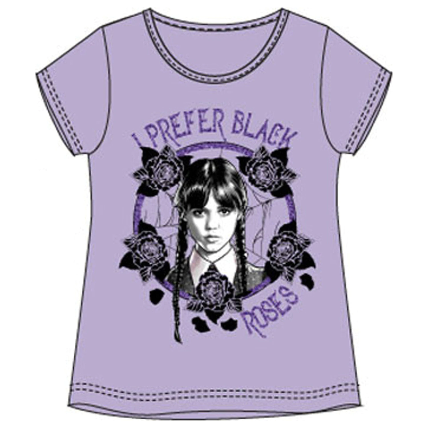 Wednesday Black Roses pentru copii tricou cu mânecă scurtă, top poza produsului