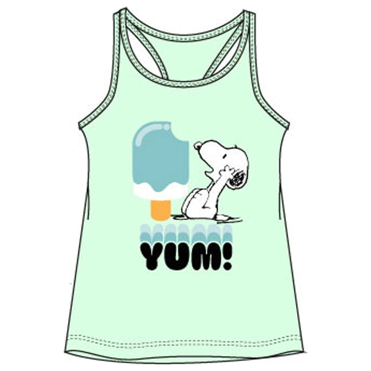 Snoopy Yum Green Kids Tricou Sus poza produsului