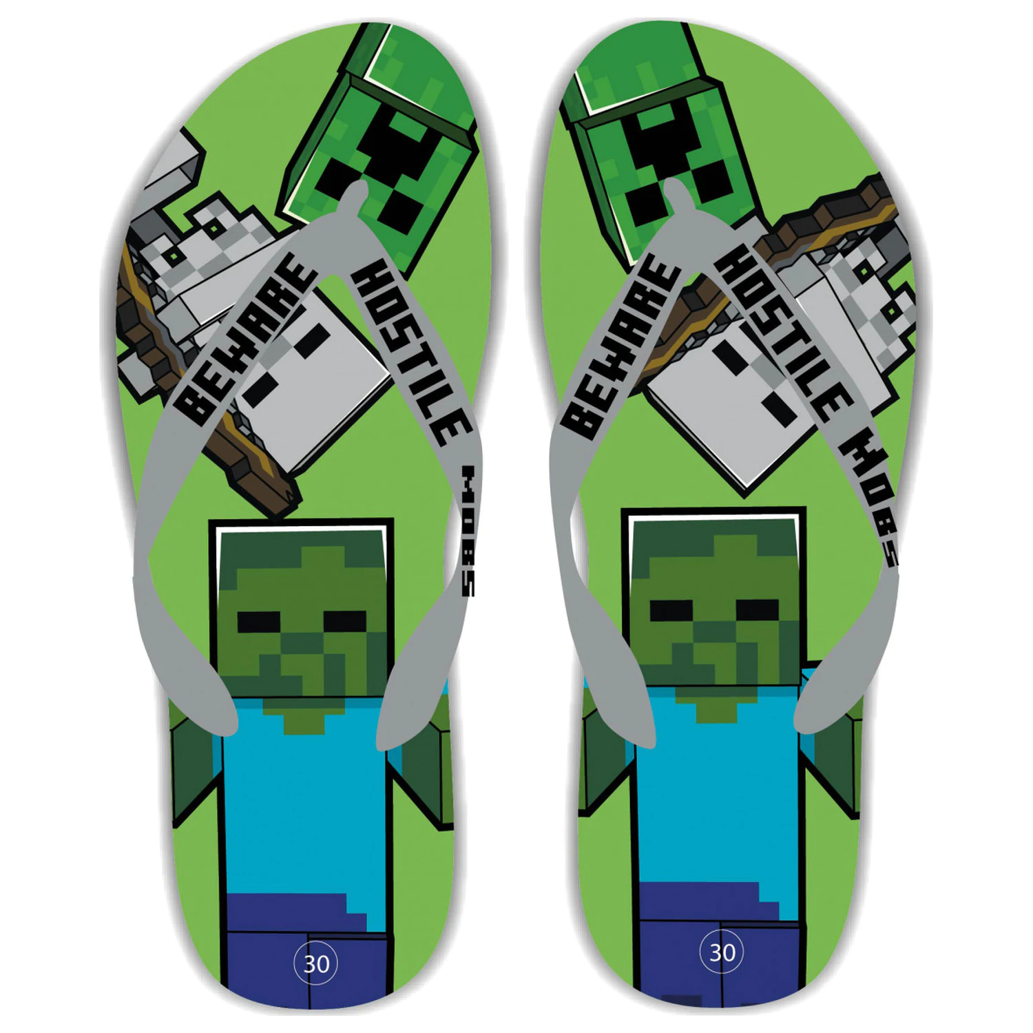 Minecraft Beware Kids Slippers, Flip-Flop poza produsului