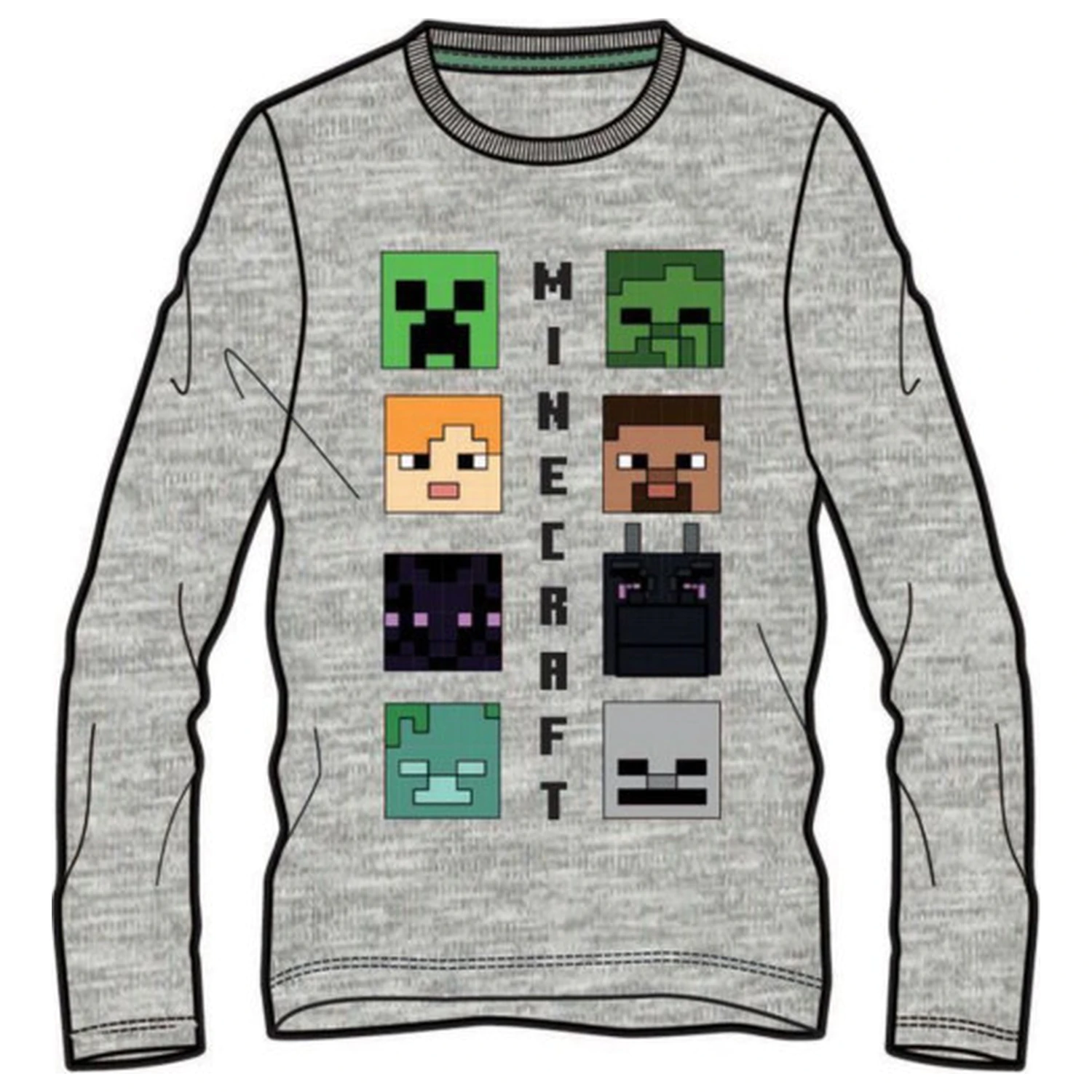 Minecraft Lineup Kids Bluză cu Mânecă Lungă T-shirt, Top poza produsului