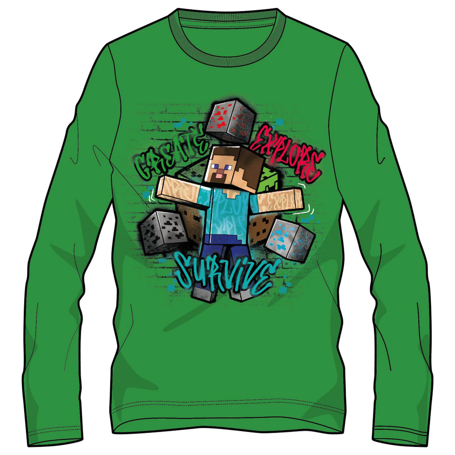 Minecraft Survive Kids' Tricou cu mânecă lungă pentru copii, Top poza produsului