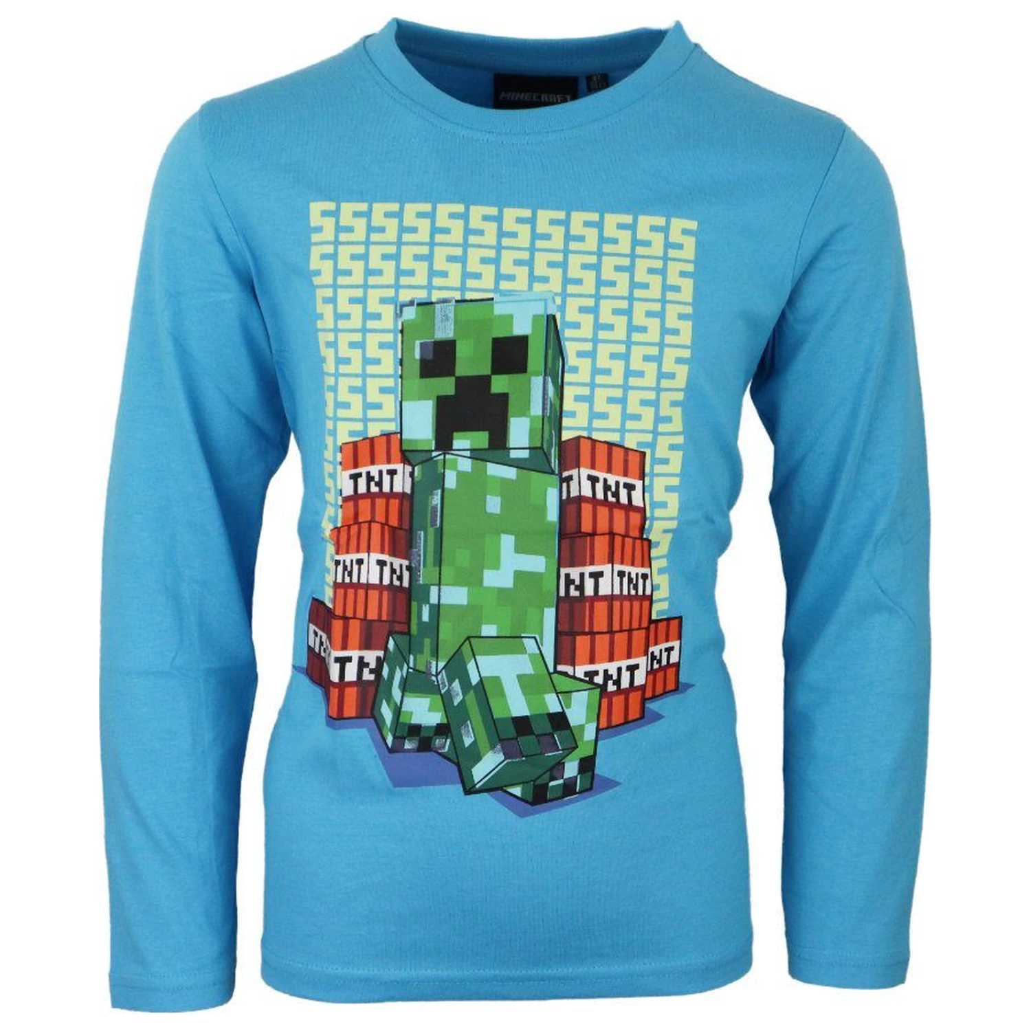 Minecraft Block Blaster Tricou pentru copii cu mânecă lungă, care luminează în întuneric poza produsului
