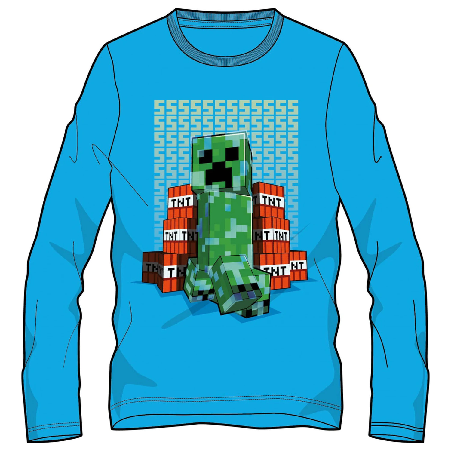 Minecraft Block Blaster Tricou pentru copii cu mânecă lungă, care luminează în întuneric poza produsului
