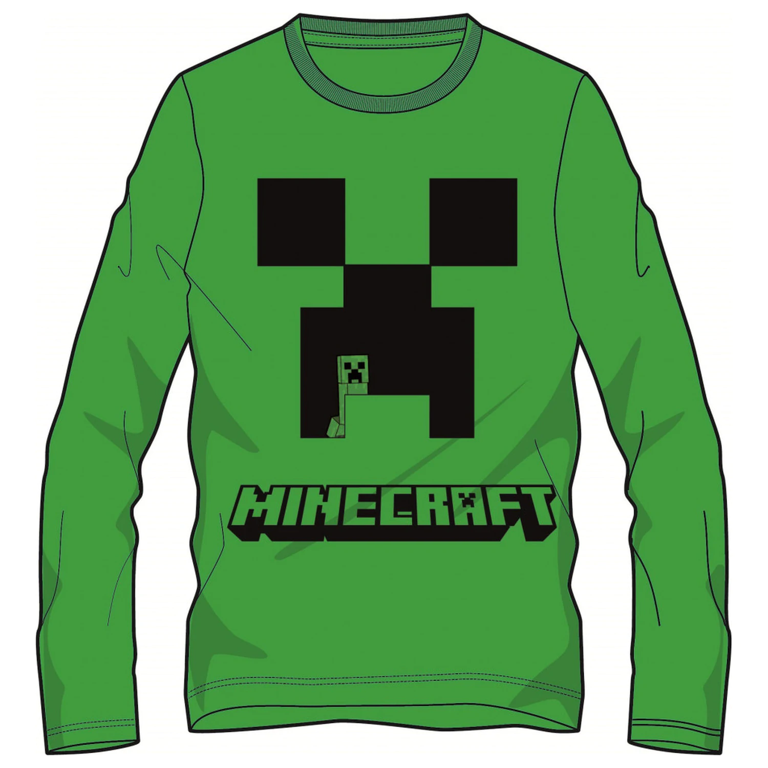 Minecraft Creeper Green Kids Maneca Lunga Tricou, Bluză poza produsului
