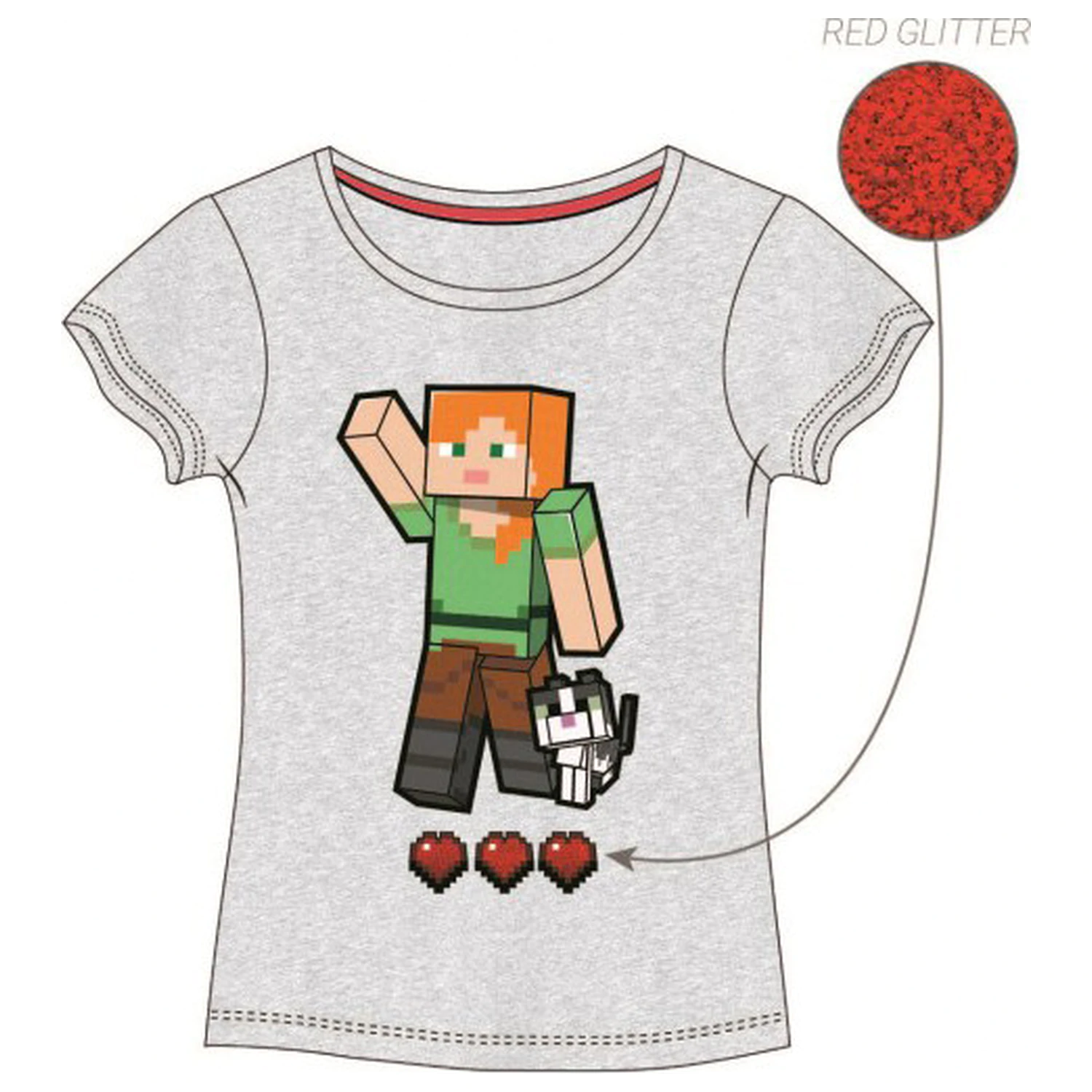 Minecraft Grey T-Shirt cu maneca scurta pentru copii, Bluză de top poza produsului