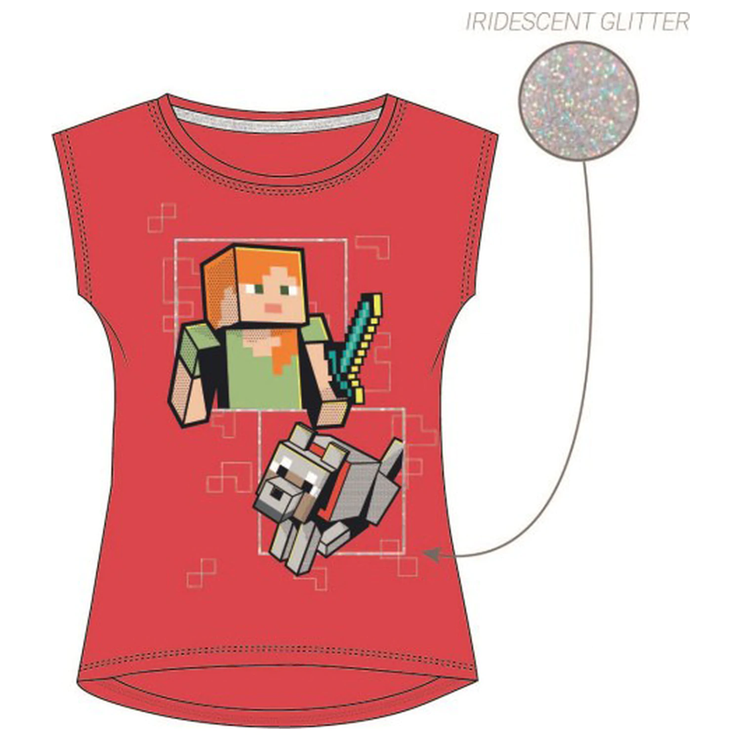 Minecraft Red Kids Tricou cu maneca scurta poza produsului