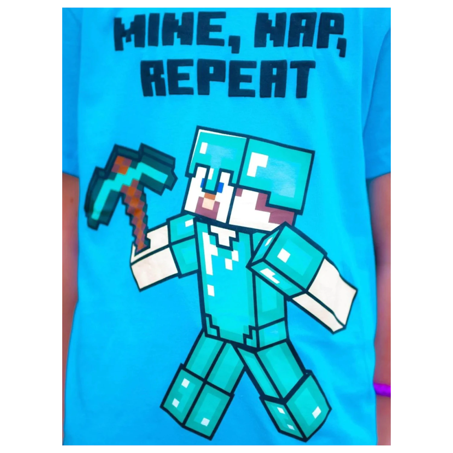 Minecraft Mine Day Repeat Pijama scurta pentru copii poza produsului