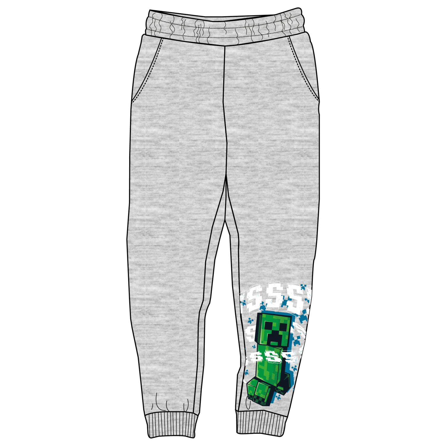 Minecraft Grey kids long trousers, pantaloni de jogging poza produsului