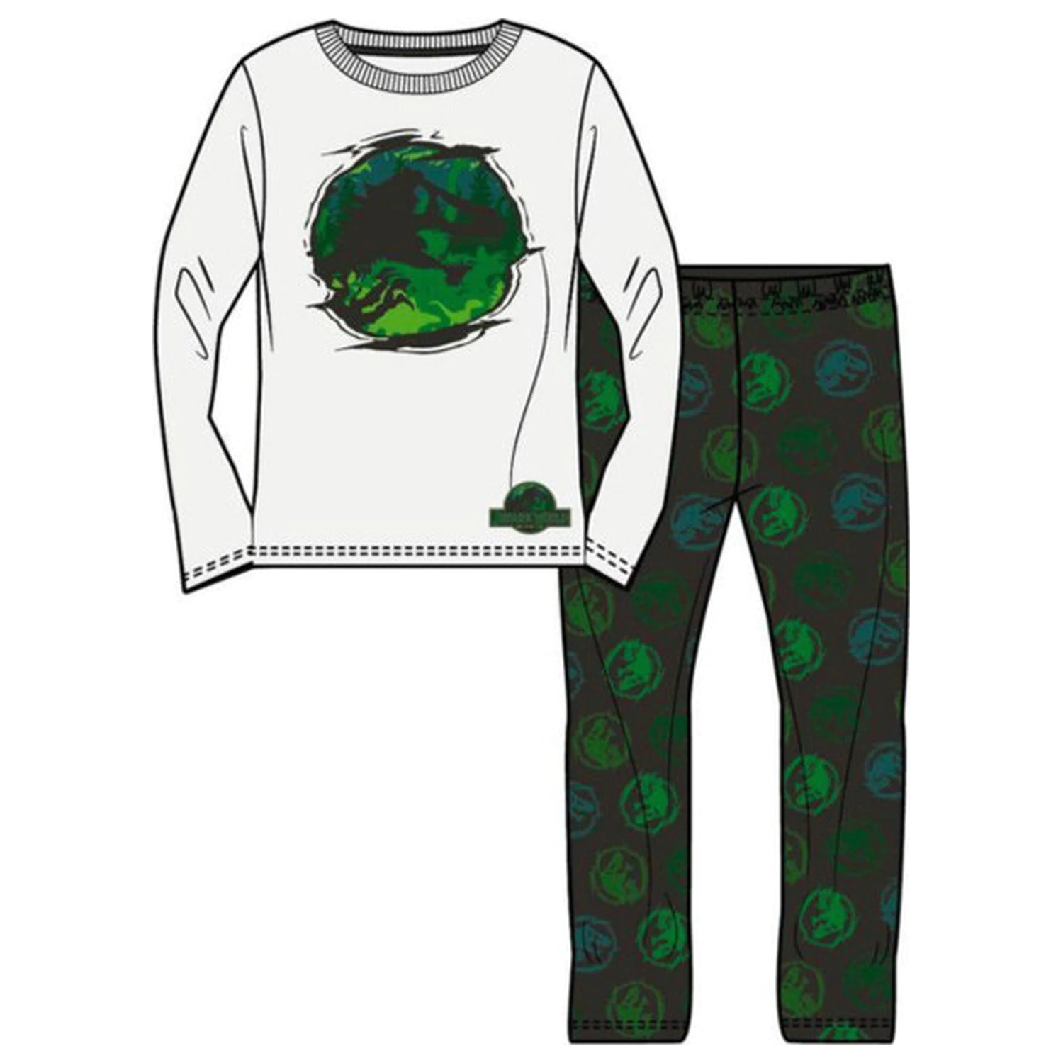 Jurassic World Green Kids Pijama lunga poza produsului