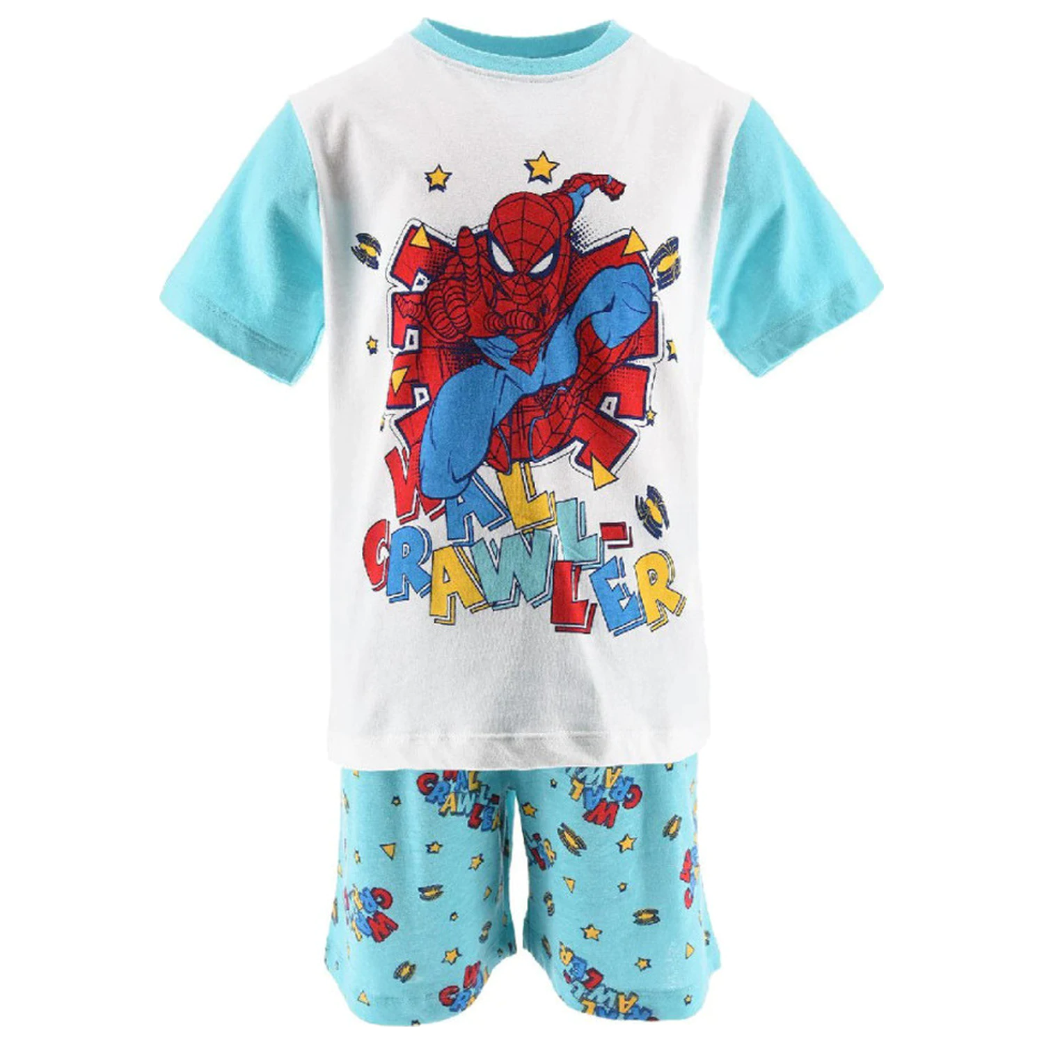 Spider-Man Wall Crawler Blue Kids Short Pijamale Scurte poza produsului
