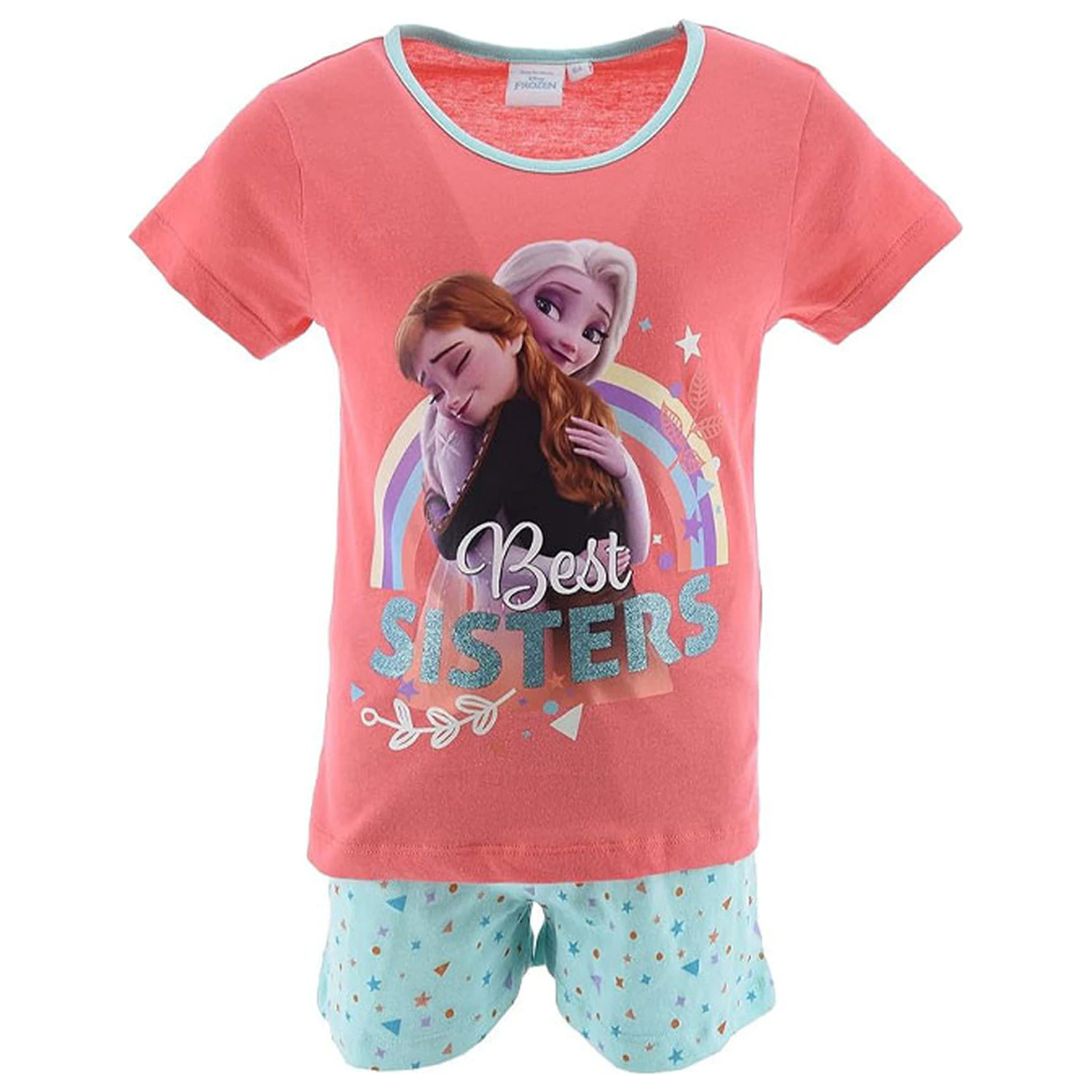 Disney Frozen Best Sisters Peach Kids Short Pajamas poza produsului