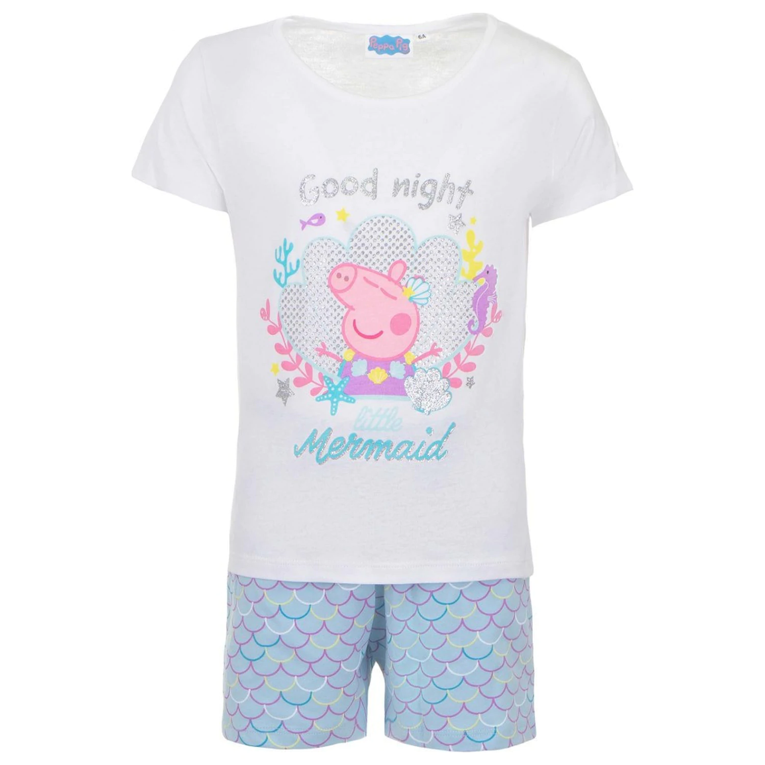 Peppa Pig Good Night Mermaid Kids Short Pijamale poza produsului