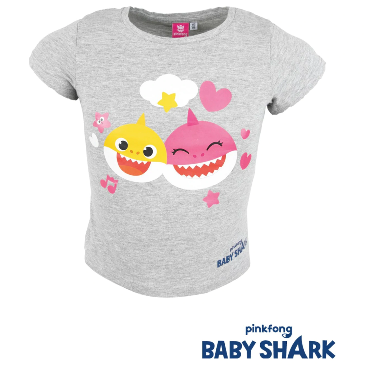 Baby Shark Fun Grey Kids Tricou cu mânecă scurtă, Top poza produsului
