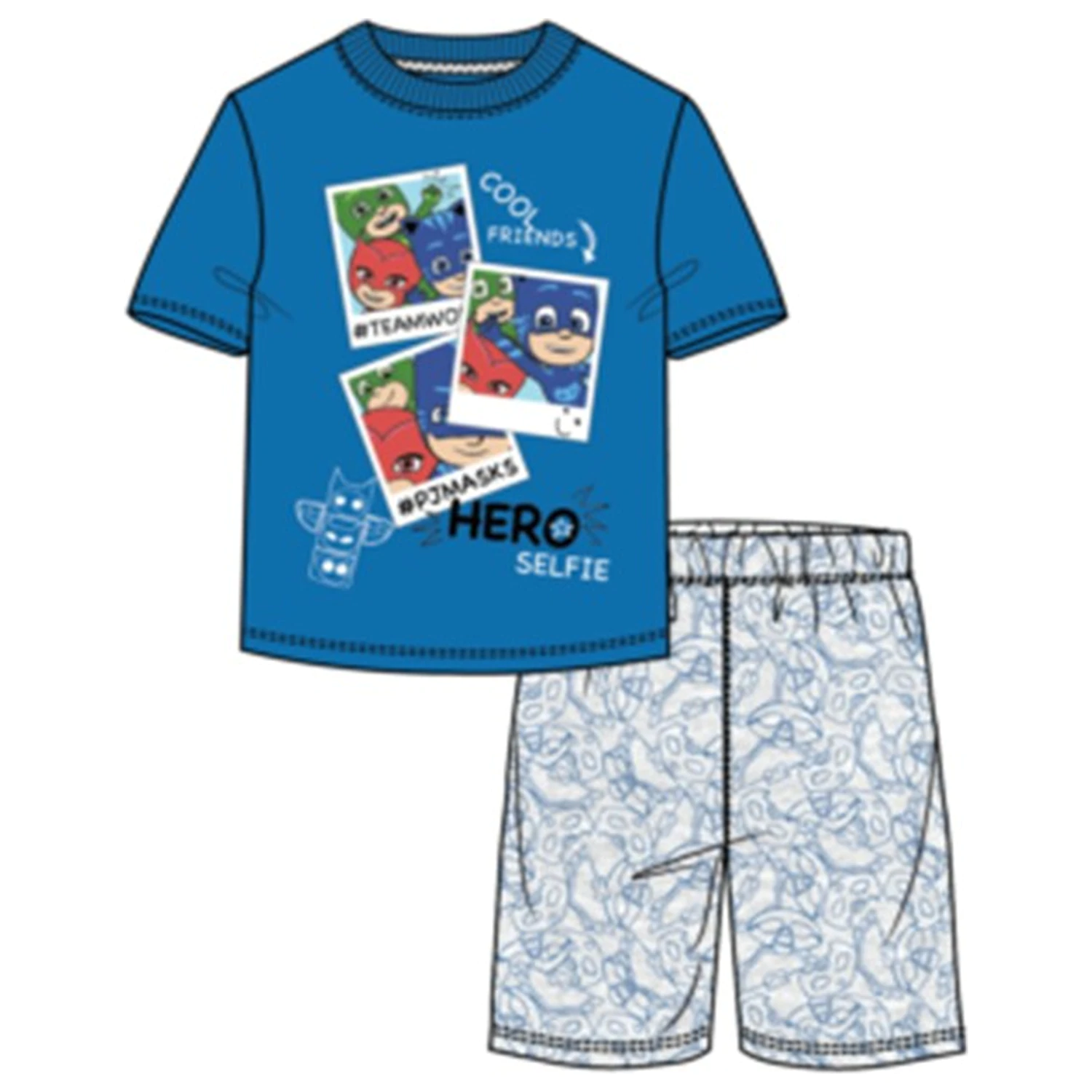 PJ Masks Hero Selfie Kids Scurte Pijamale poza produsului