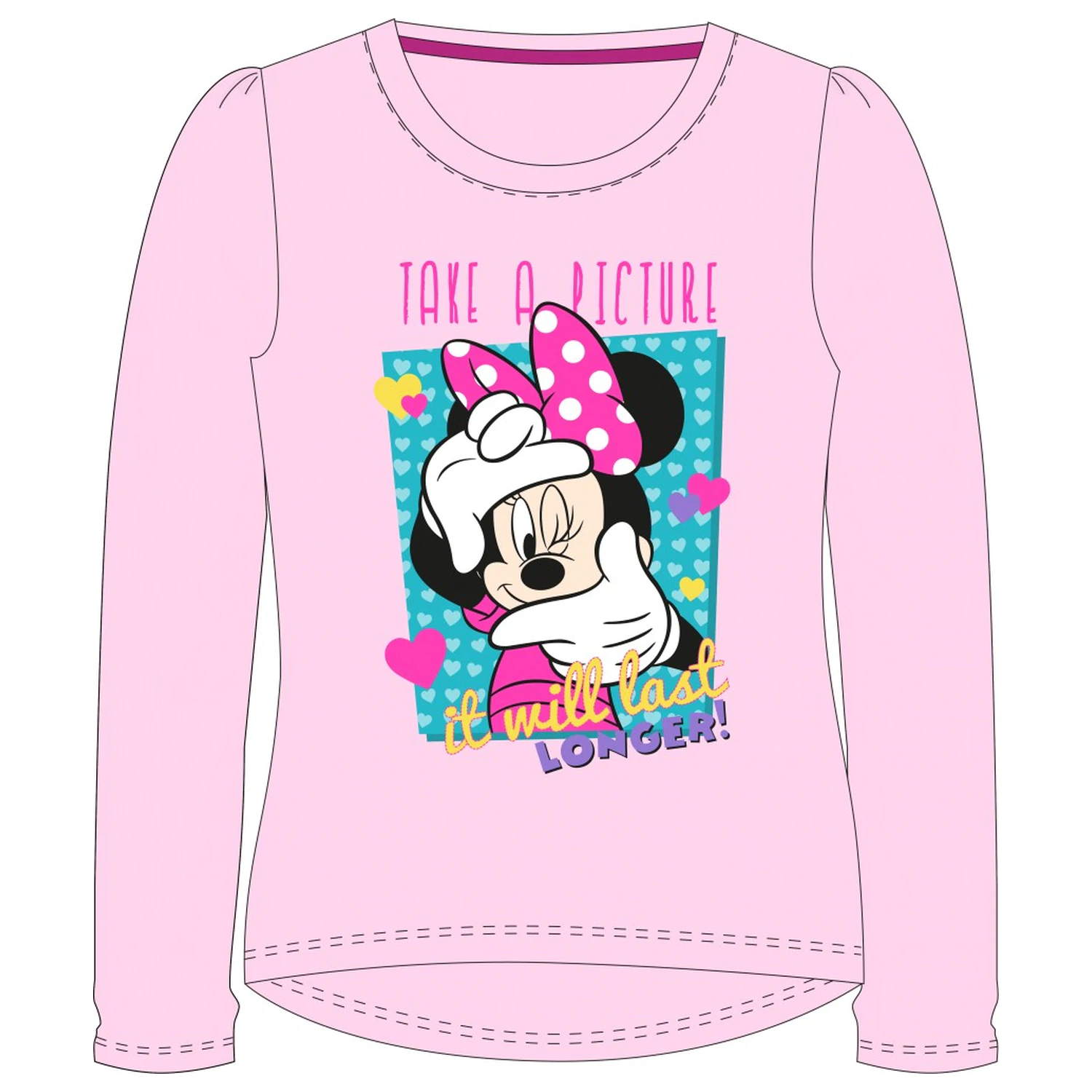 Disney Minnie Take a Picture T-shirt cu maneca lunga pentru copii, top poza produsului