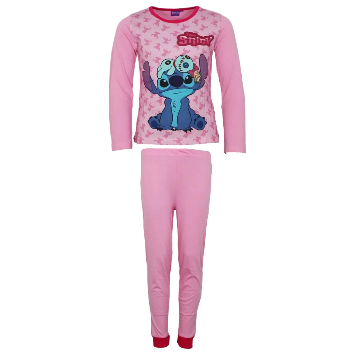 Stitch Scrump Roz deschis pentru copii, pijama lunga poza produsului