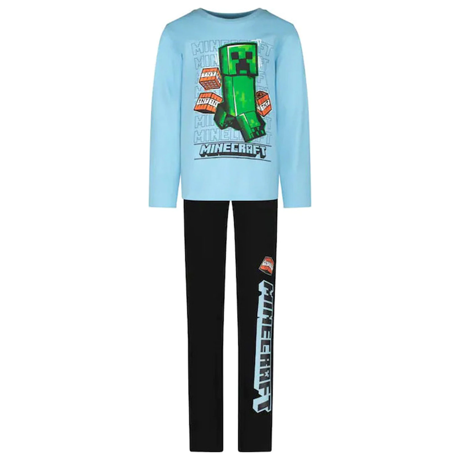 Minecraft TNT Light Blue pijamale lungi pentru copii poza produsului