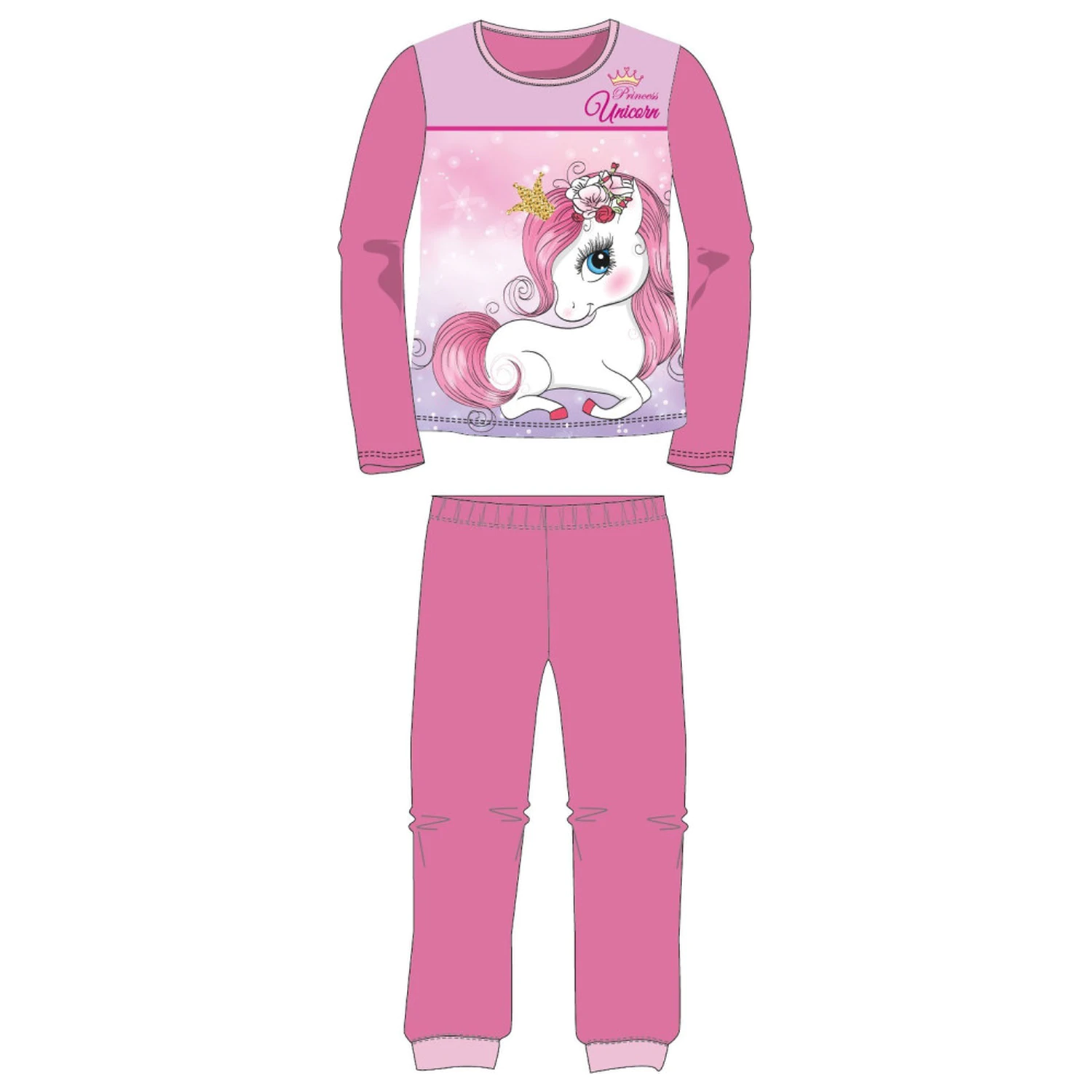 Unicorn Princess Pink Kids Pijamale Lungi poza produsului