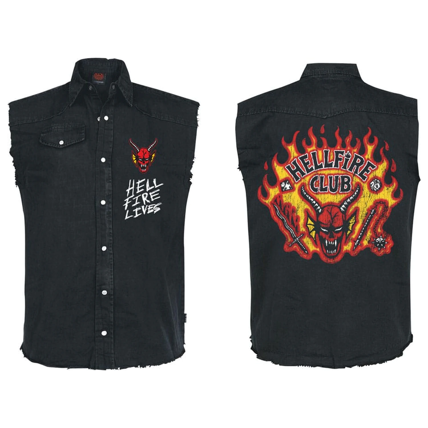 Stranger Things Work Shirt Hellfire Distressed poza produsului