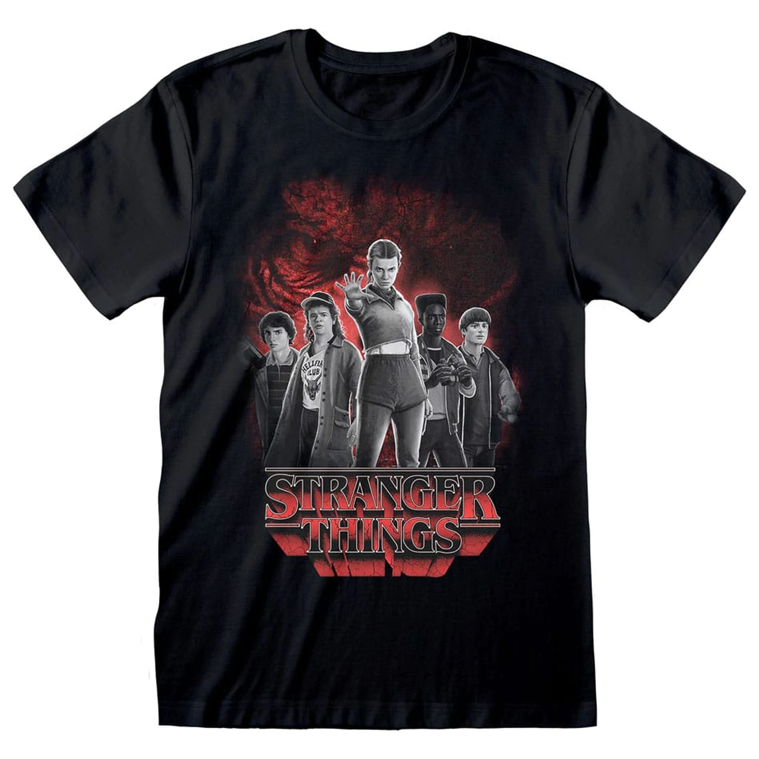 Stranger Things tricou Grup cu Vecna behind Black and White poza produsului