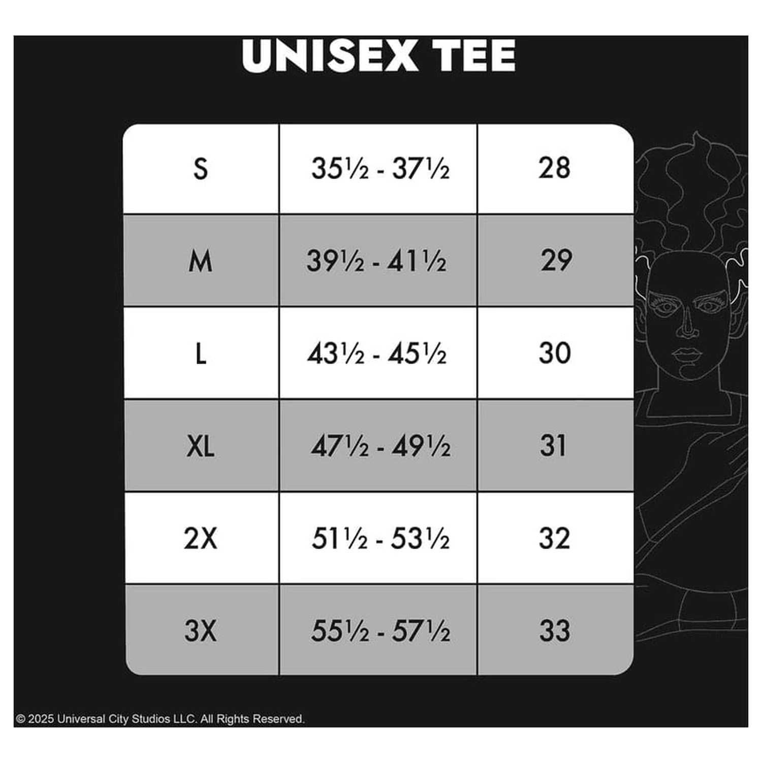 Universal Monsters by Loungefly Tee Tricou Unisex Bride of Frankenstein poza produsului