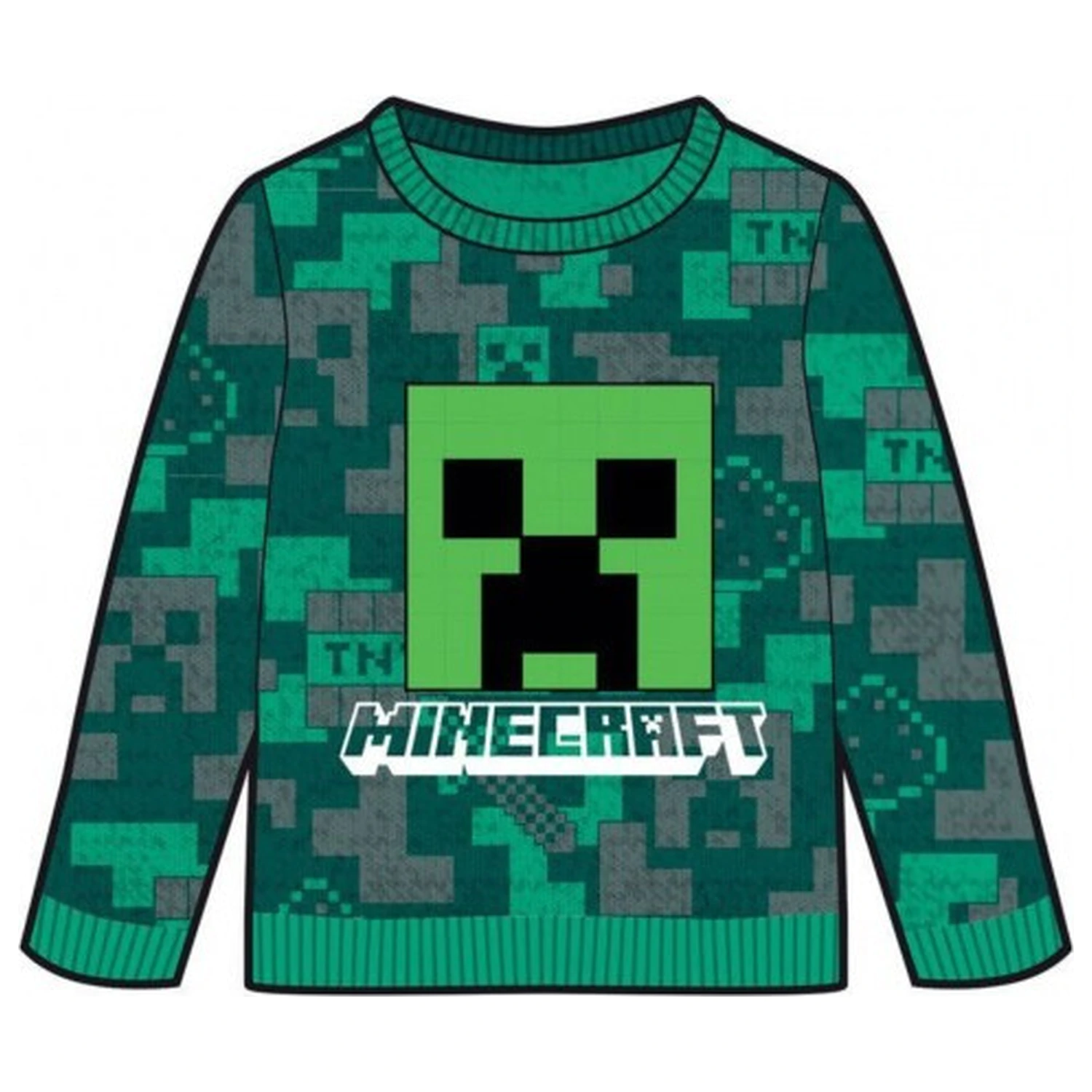 Minecraft pulover tricotat verde pentru copii poza produsului