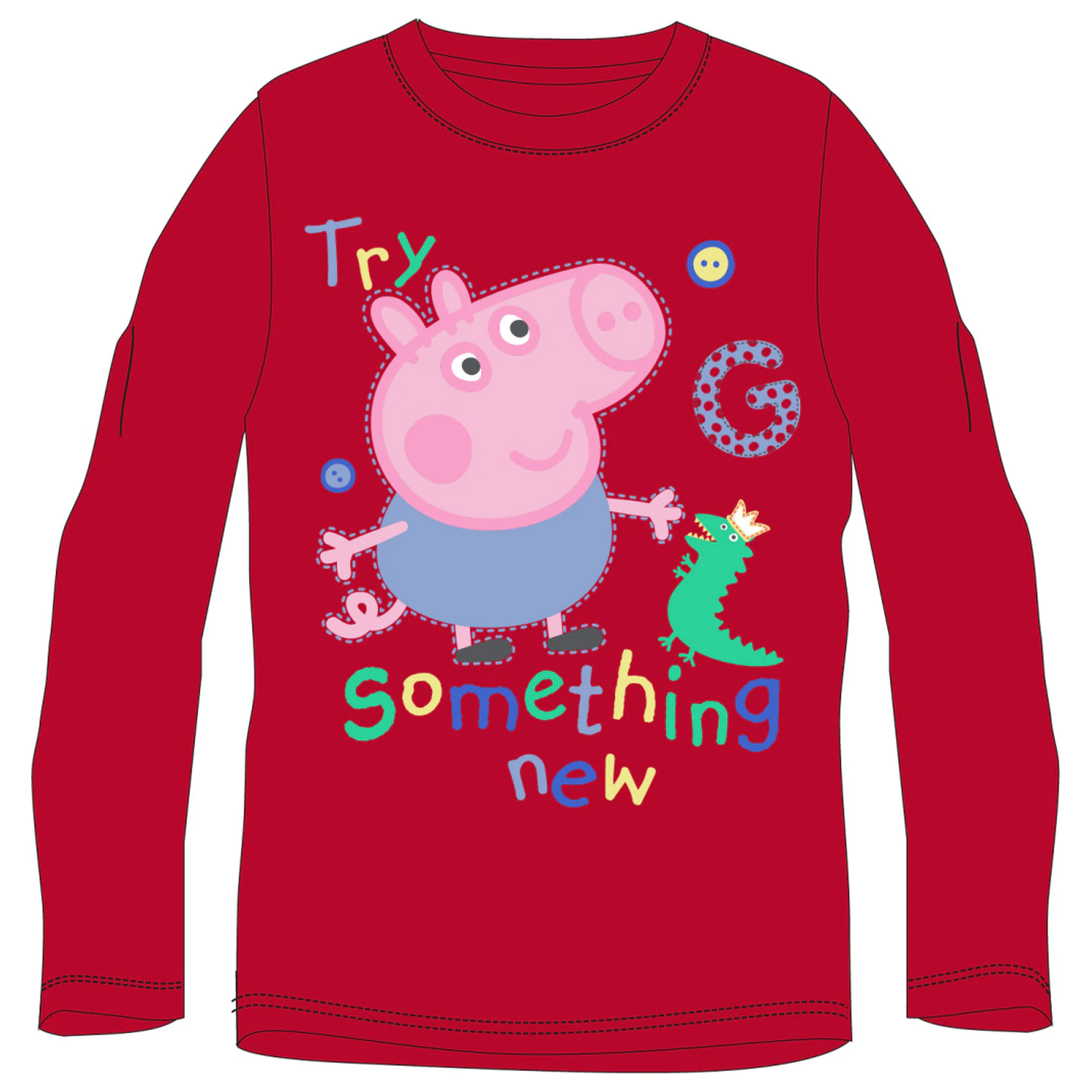 Peppa Pig Something New Tricou cu maneca lunga pentru copii, rosu poza produsului
