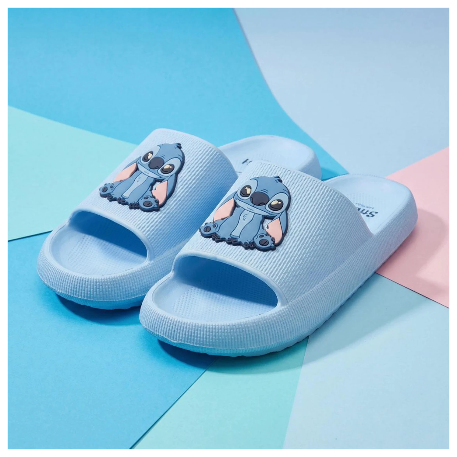 Stitch Sitting Adult Slippers poza produsului