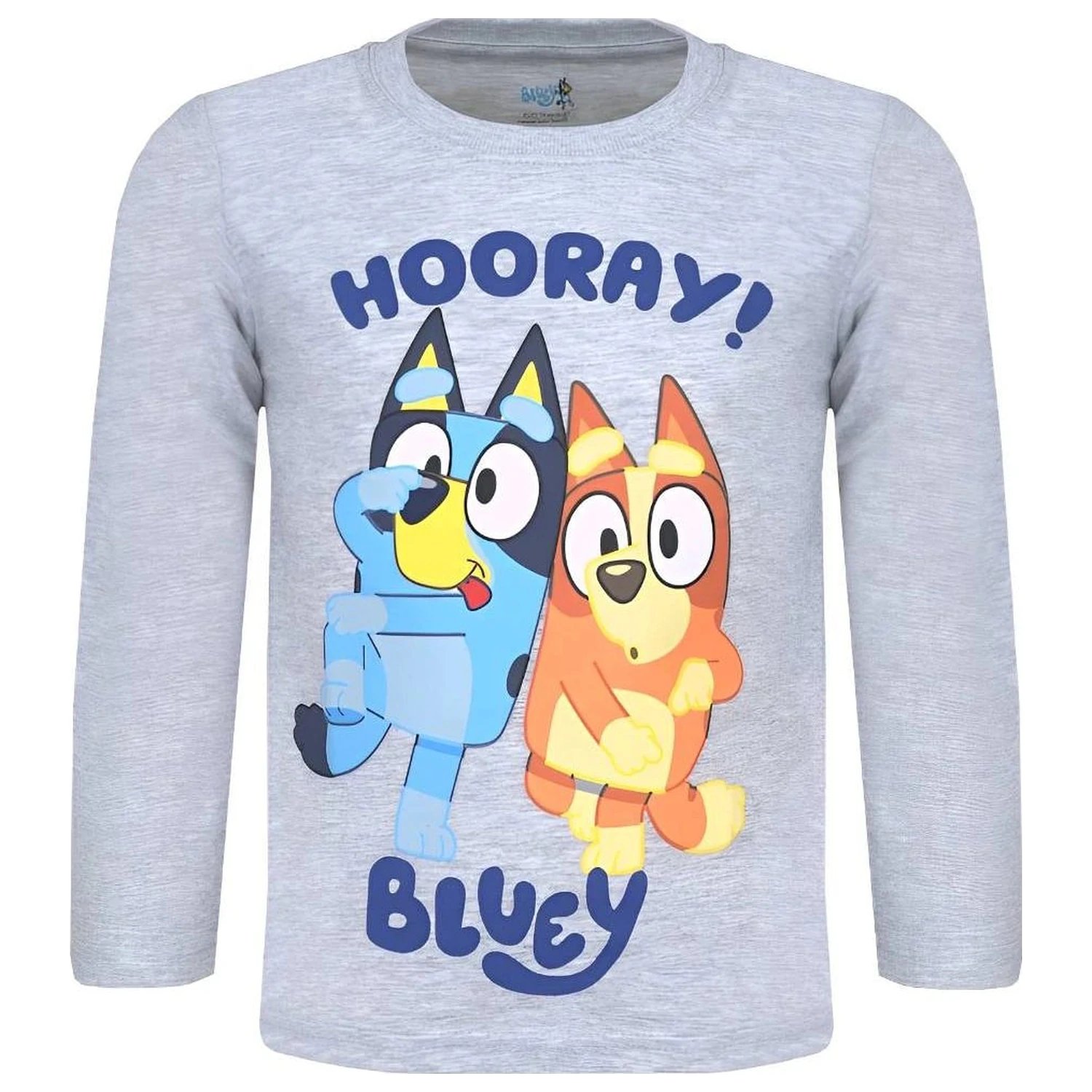 Bluey Hooray! Tricou / top gri cu mânecă lungă poza produsului