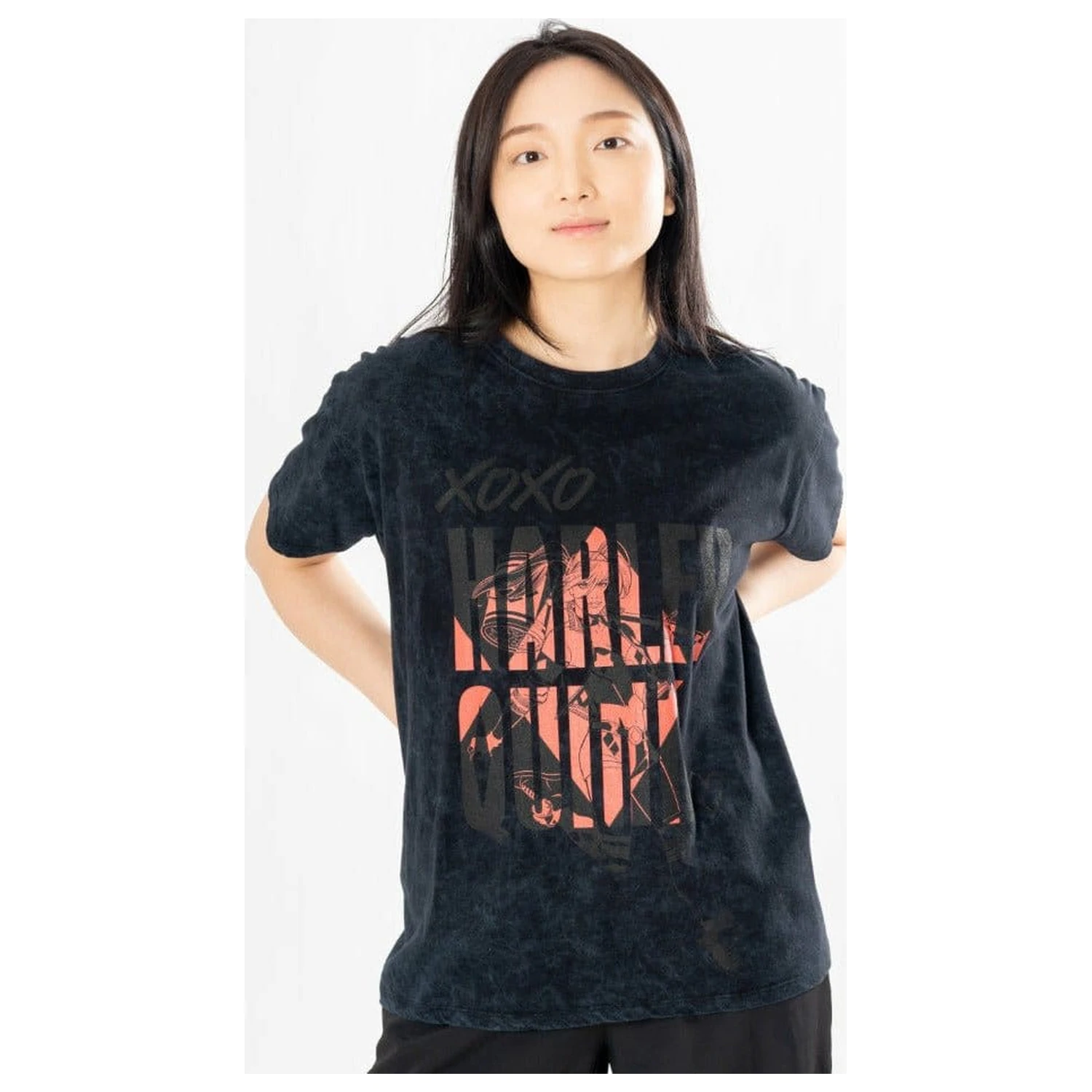 DC Comics tricou Harley Quinn Acid Wash Xoxo poza produsului