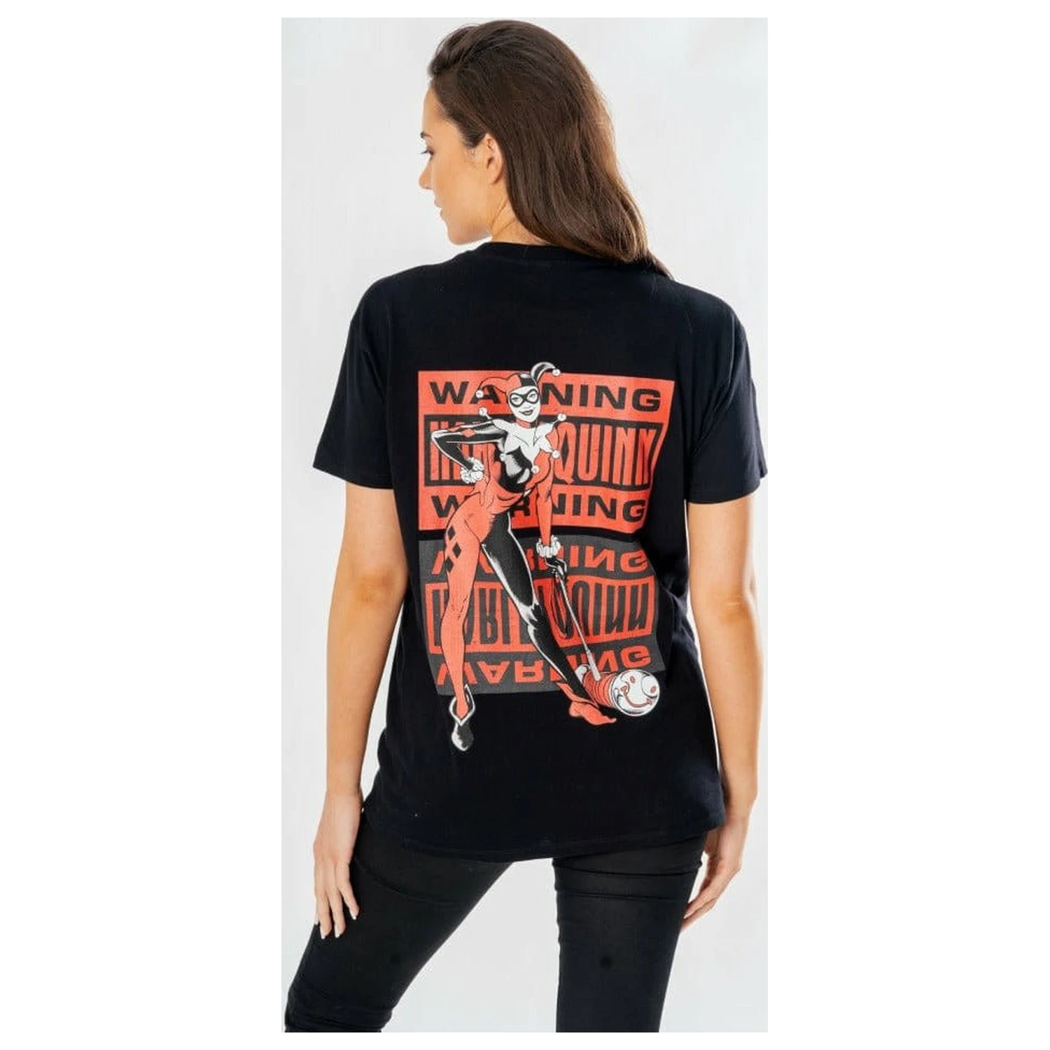 DC Comics Tricou Harley Quinn Front Back Warning poza produsului