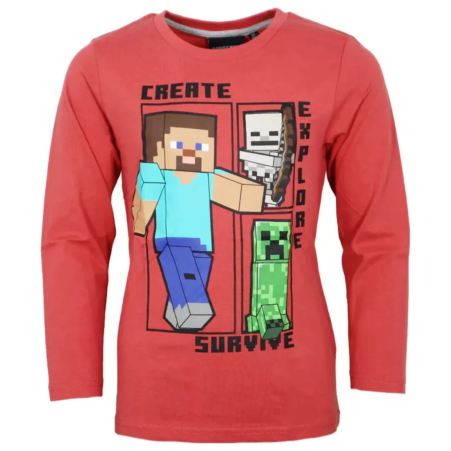 Minecraft Create Red tricou cu maneca lunga pentru copii poza produsului
