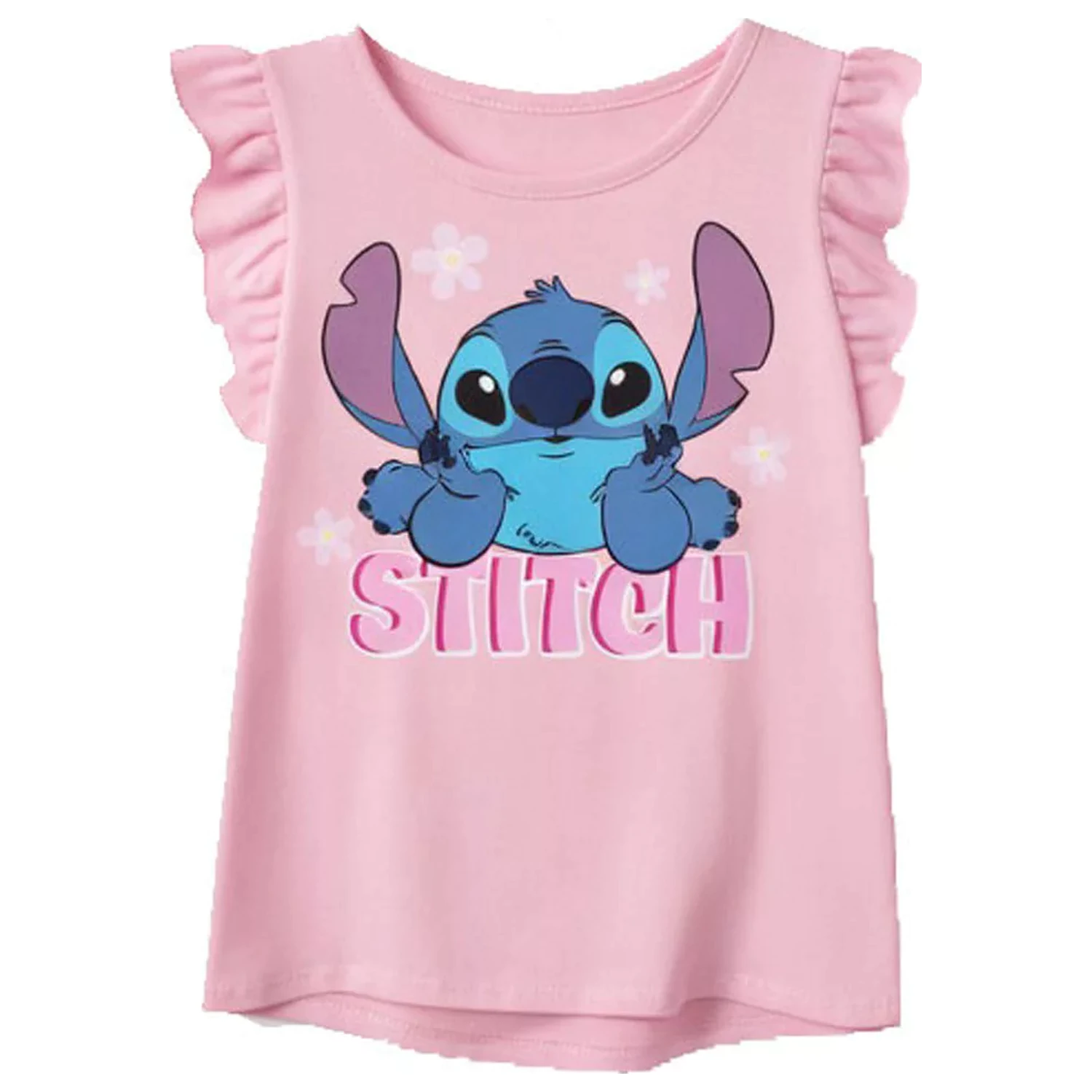 Stitch Tiny Smile Light Pink tricou pentru copii cu mânecă scurtă poza produsului
