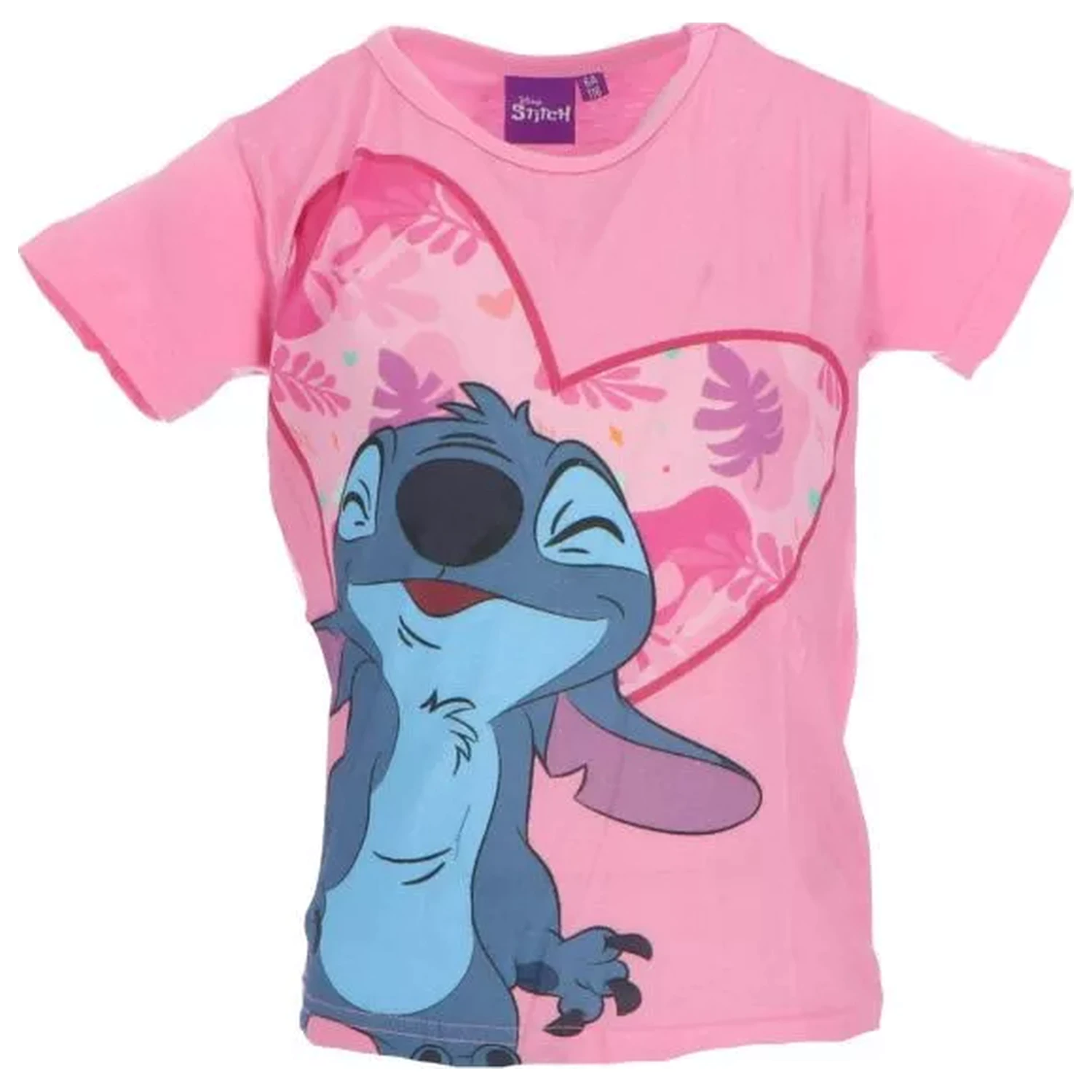 Stitch Fun roz deschis pentru copii, tricou cu mânecă scurtă poza produsului