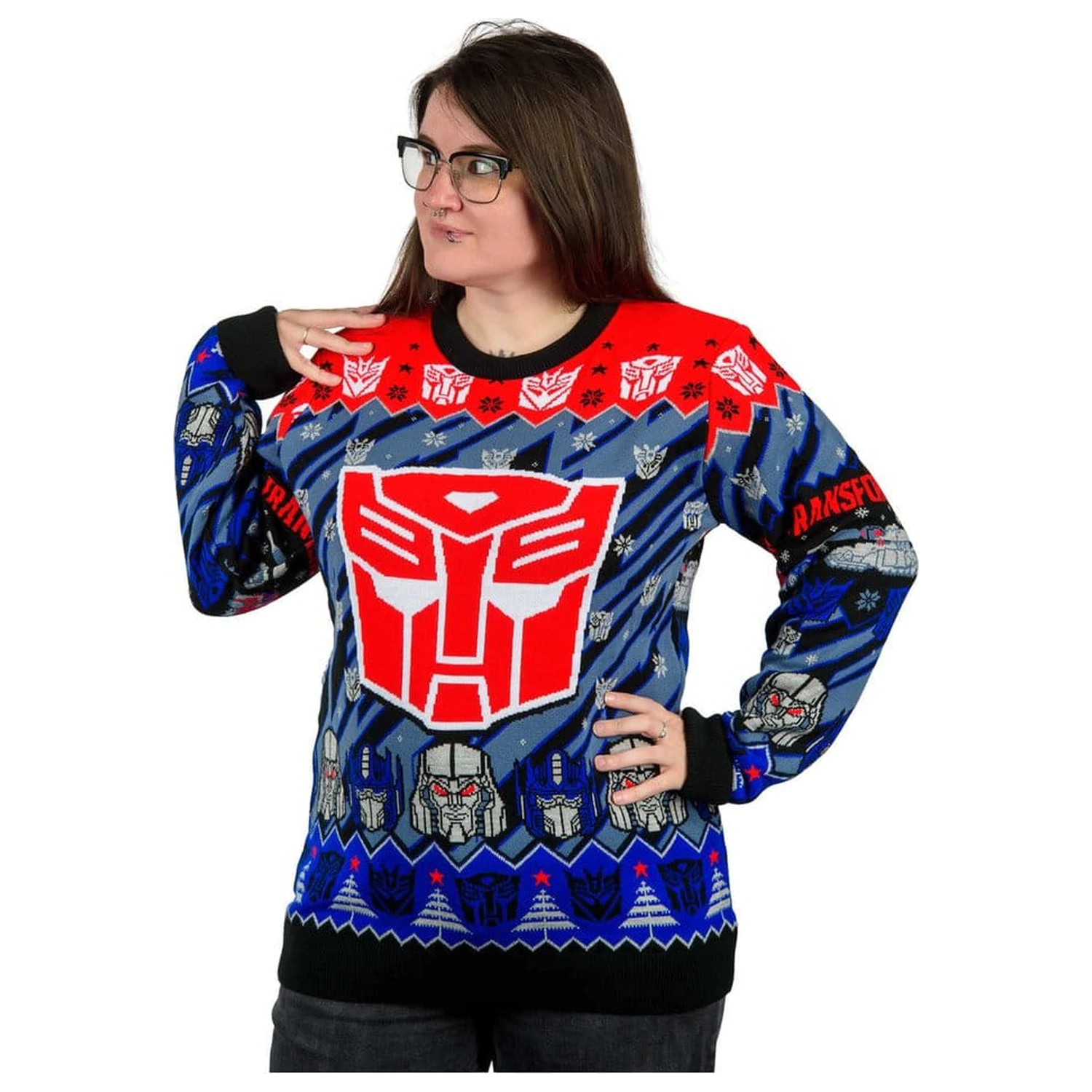 Pulover de Crăciun Transformers poza produsului