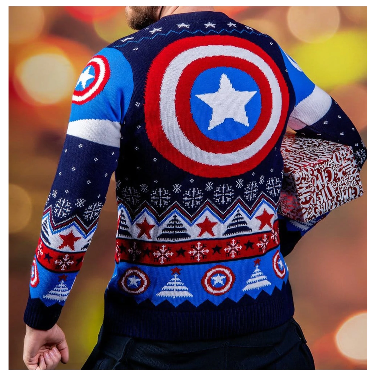 Pulover de Crăciun Captain America poza produsului