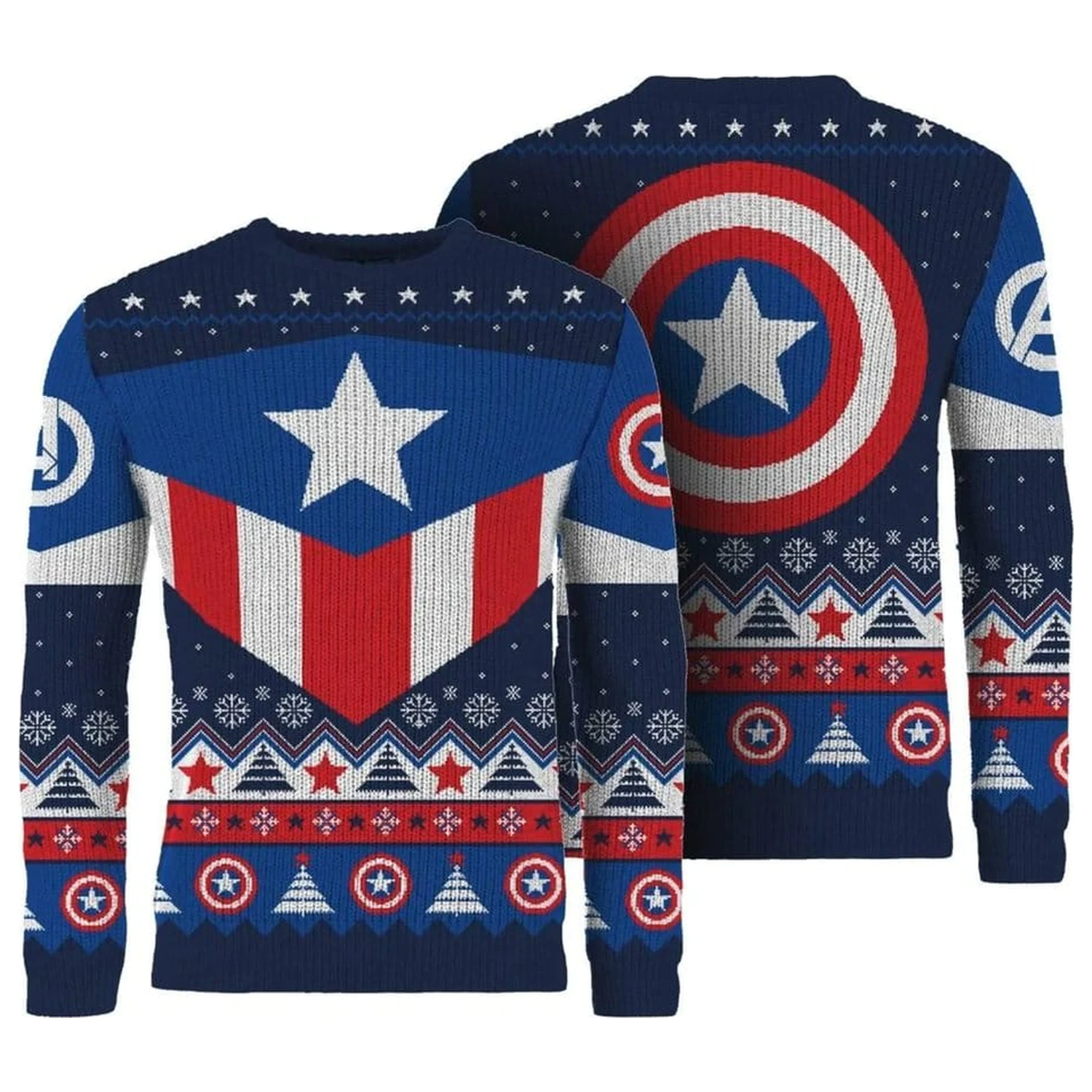 Pulover de Crăciun Captain America poza produsului