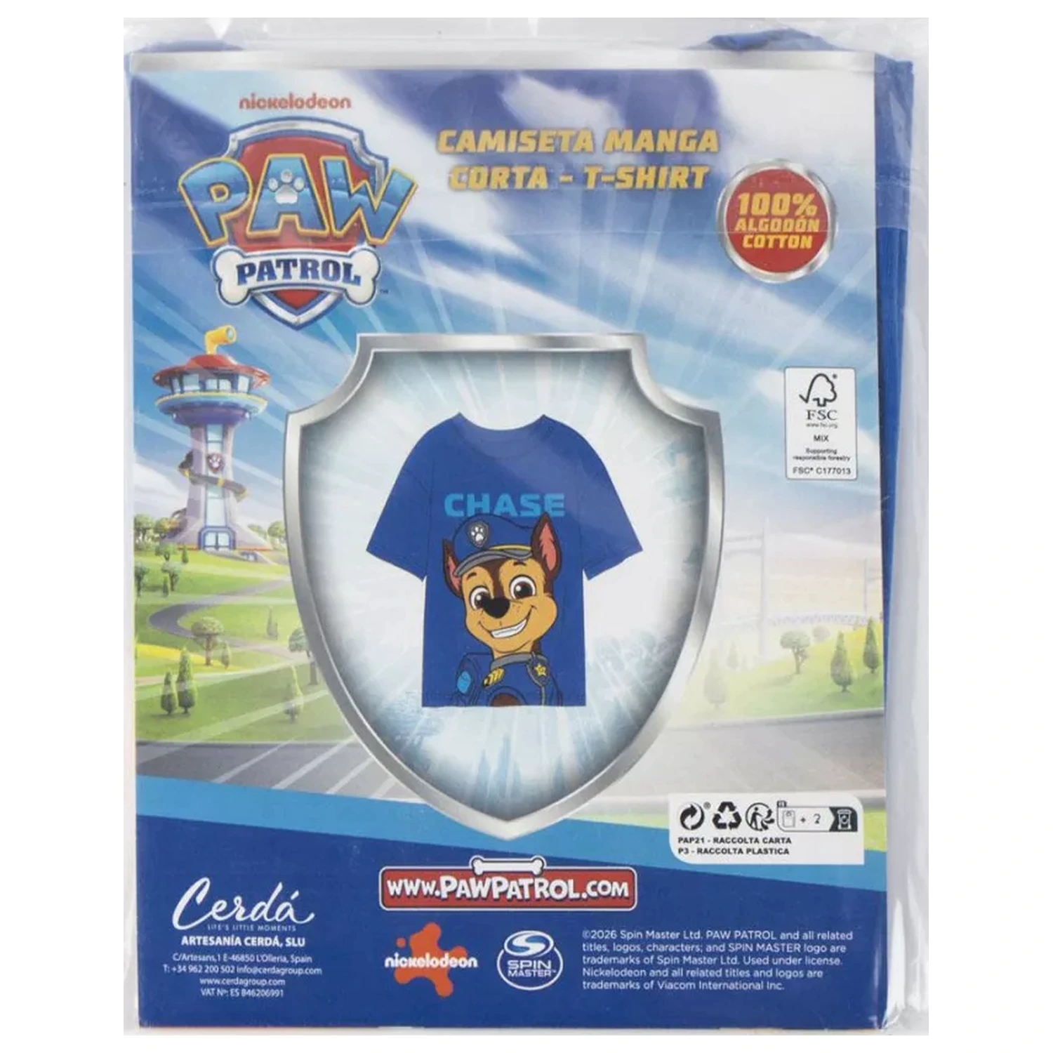 PAW Patrol Blue Chase tricou cu mânecă scurtă pentru copii, top poza produsului