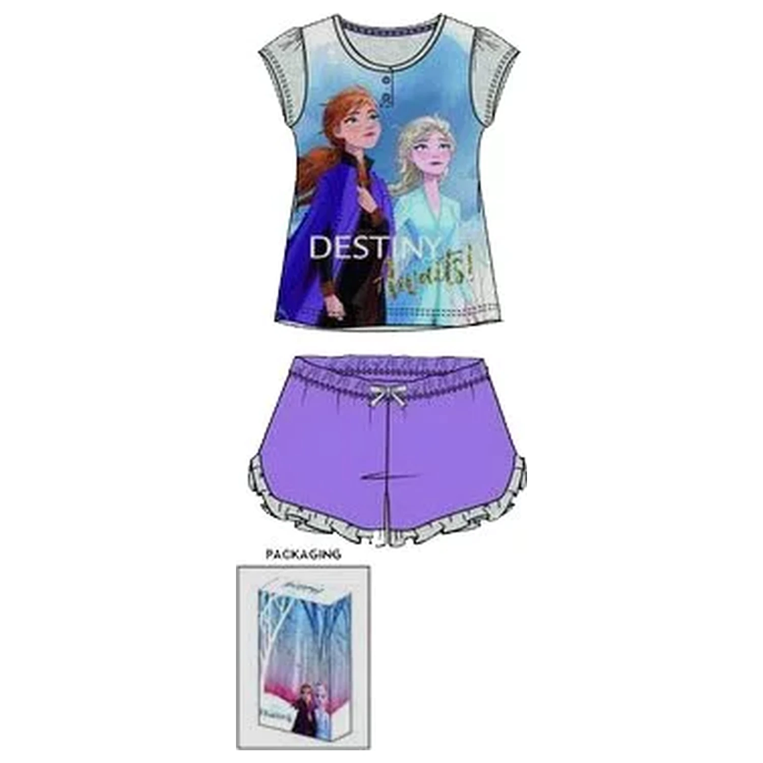 Disney Regatul de gheață Destiny Awaits pijamale scurte copii în cutie cadou poza produsului