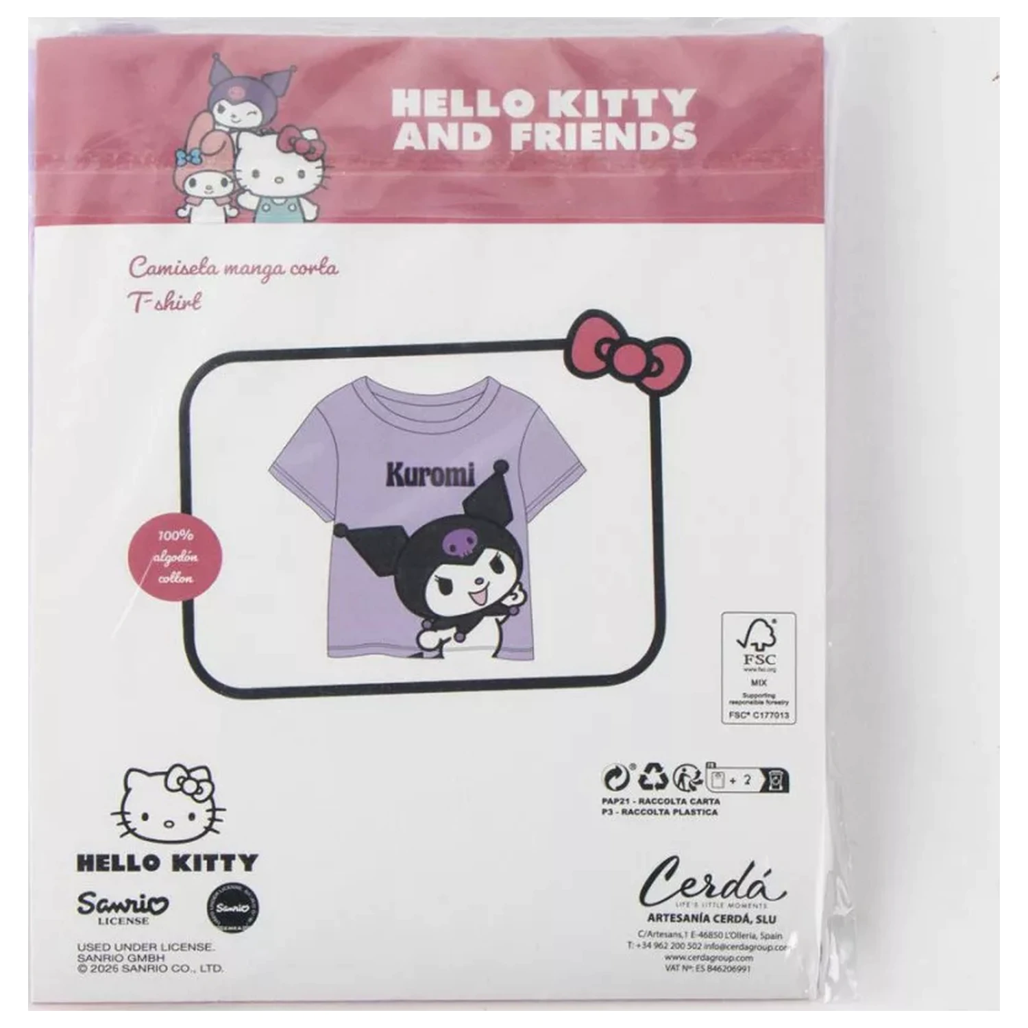 Hello Kitty Kuromi Purple tricou cu mânecă scurtă pentru copii, top poza produsului
