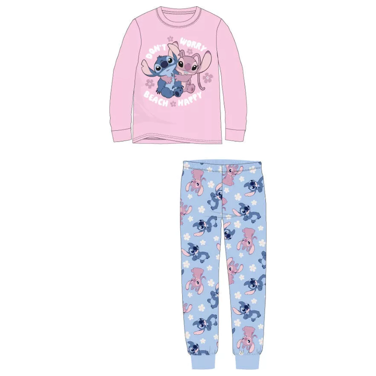 Pijama lungă copii Stitch Happy poza produsului