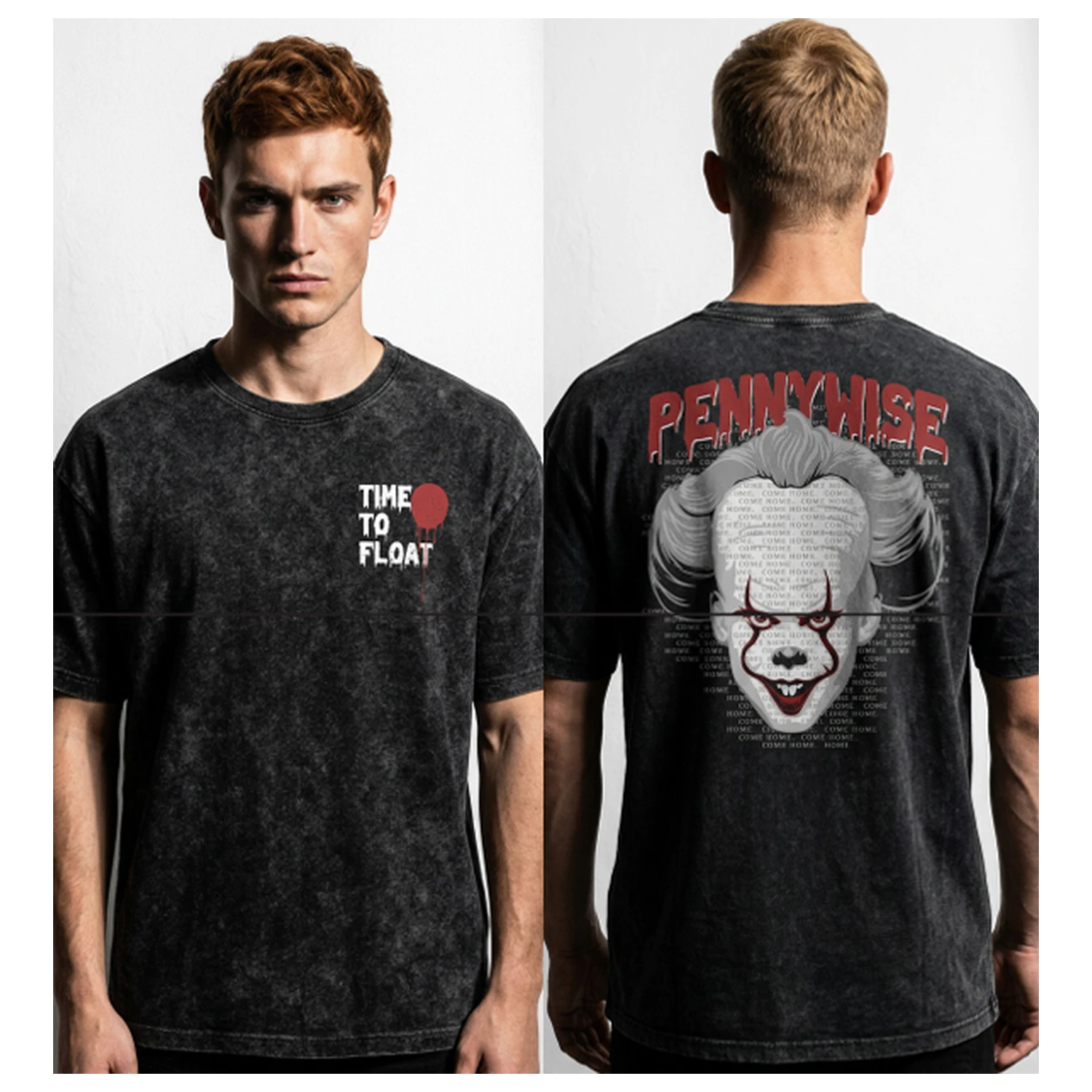Tricou IT Pennywise "Time to Float" Stonewash poza produsului